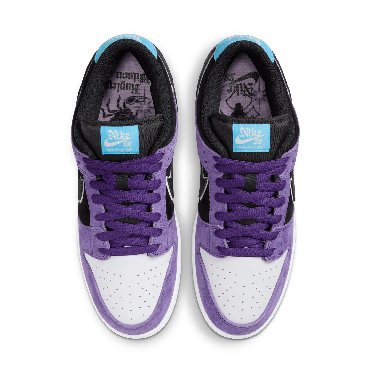 Nike SB Dunk Low Pro, court purple/black - white - lagoon pulse - Tiki Room Skateboards - 10