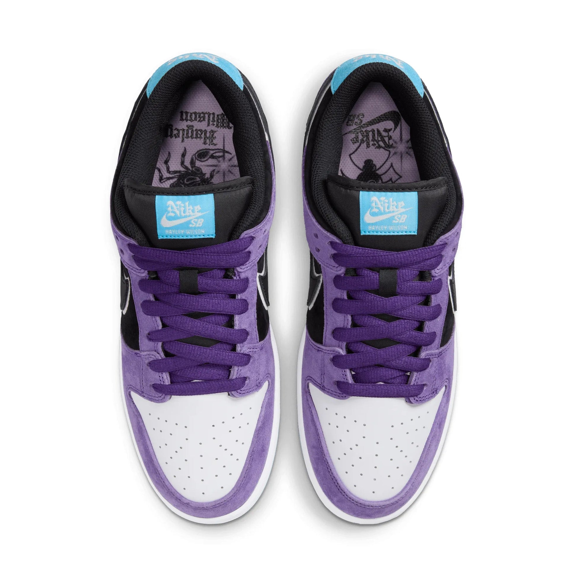 Nike SB Dunk Low Pro, court purple/black - white - lagoon pulse - Tiki Room Skateboards - 10