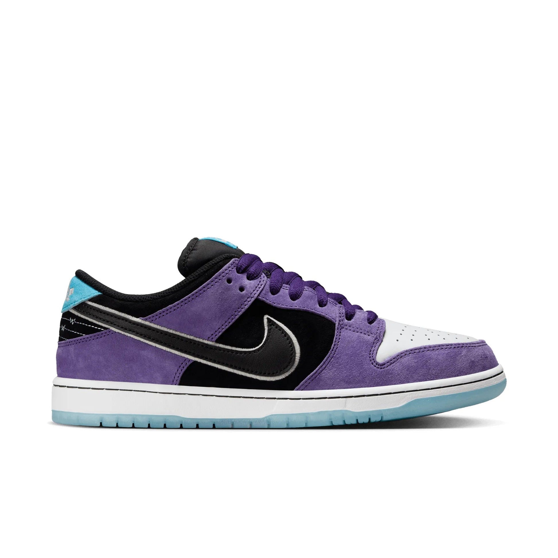 Nike SB Dunk Low Pro, court purple/black - white - lagoon pulse - Tiki Room Skateboards - 1