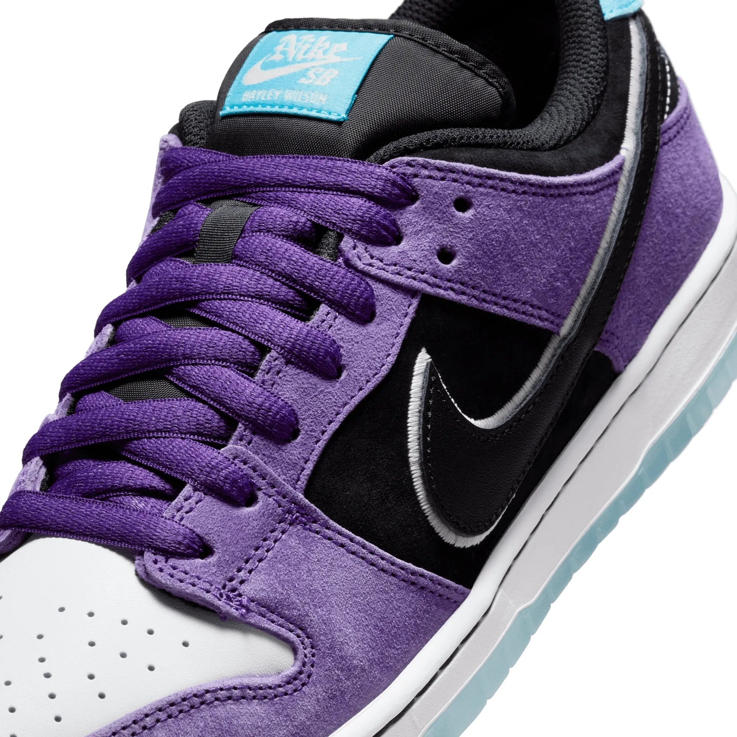 Nike SB Dunk Low Pro, court purple/black - white - lagoon pulse - Tiki Room Skateboards - 3