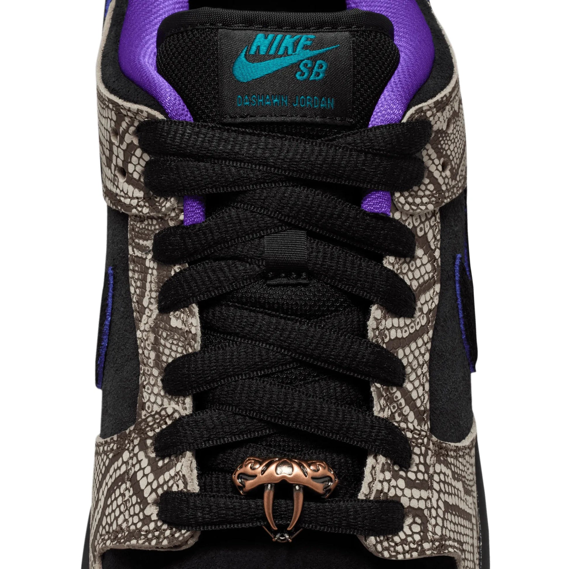 Nike SB Dunk Low Pro Dashawn Jordan, string/black - bright spruce - fierce purple - Tiki Room Skateboards - 6