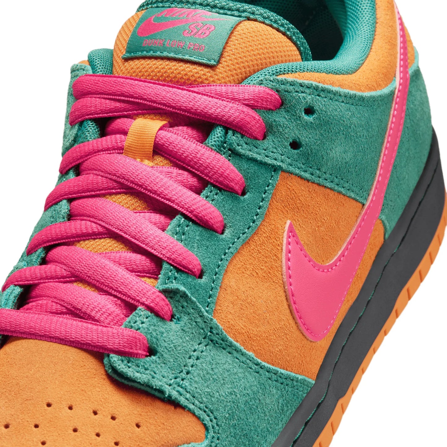 Nike SB Dunk Low Pro, green noise/watermelon-light curry - Tiki Room Skateboards - 3