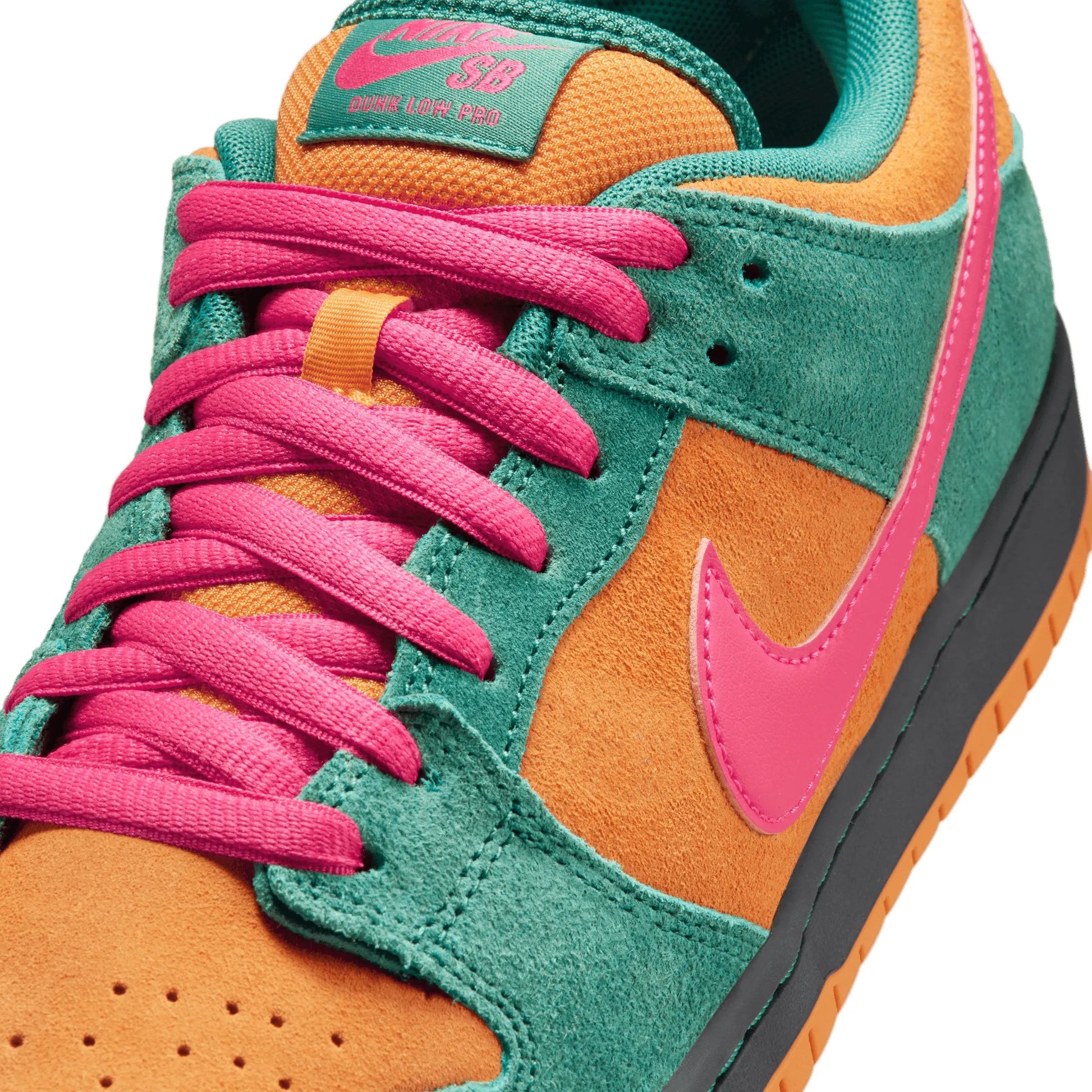 Nike SB Dunk Low Pro, green noise/watermelon-light curry - Tiki Room Skateboards - 3