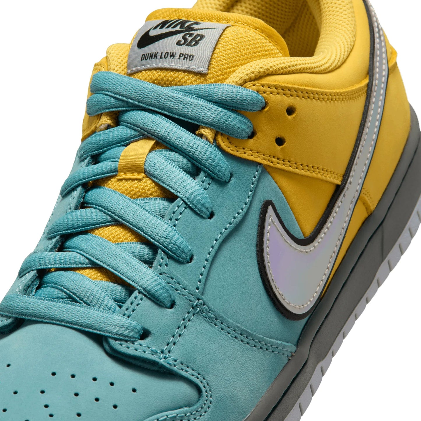 Nike SB Dunk Low Pro, lightening/wolf grey - denim turq - Tiki Room Skateboards - 3