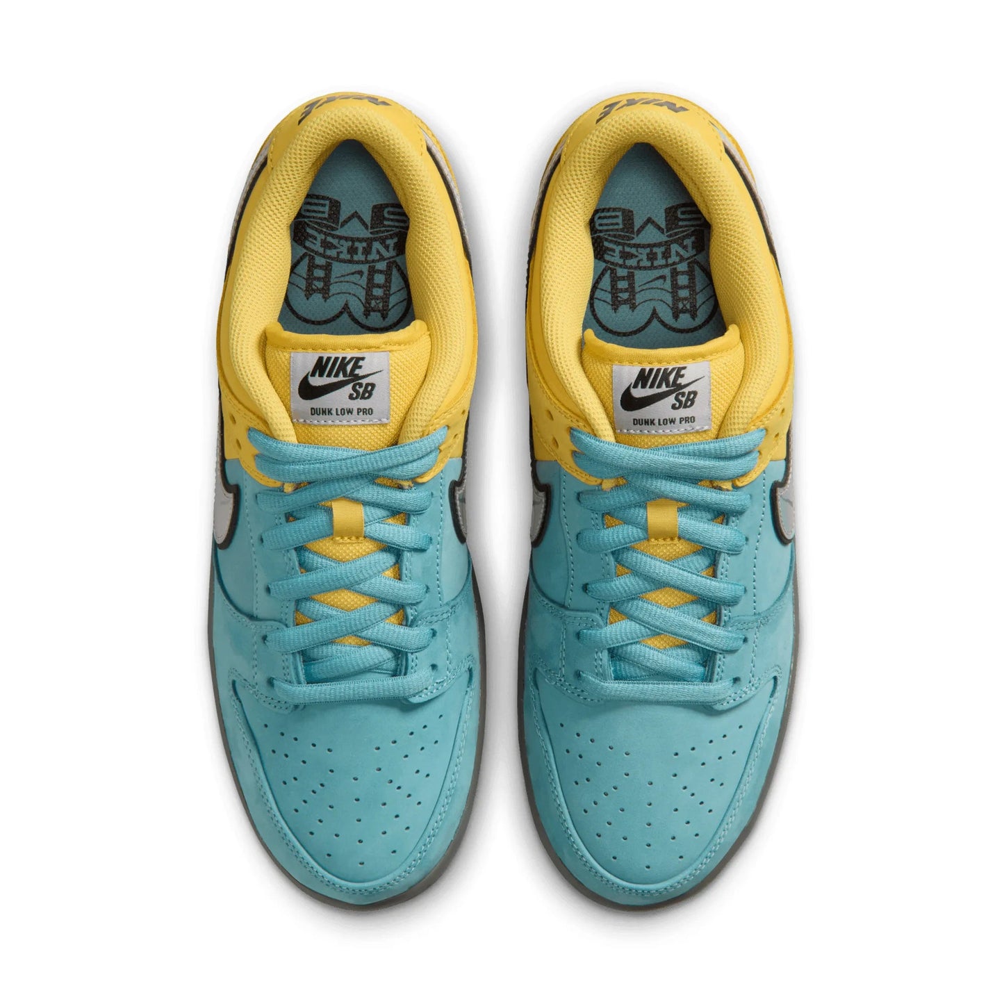 Nike SB Dunk Low Pro, lightening/wolf grey - denim turq - Tiki Room Skateboards - 7