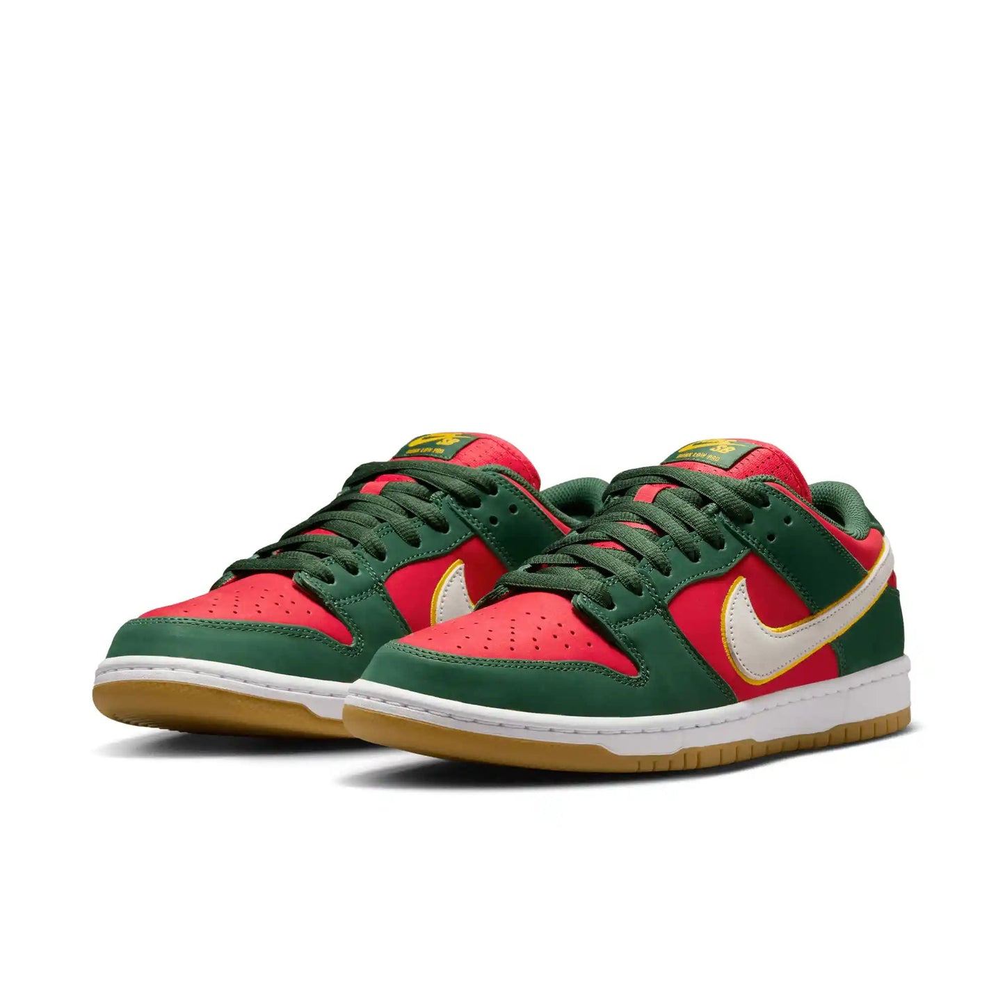 Nike SB Dunk Low Pro Premium, fir/white - university gold - fire red - Tiki Room Skateboards - 2