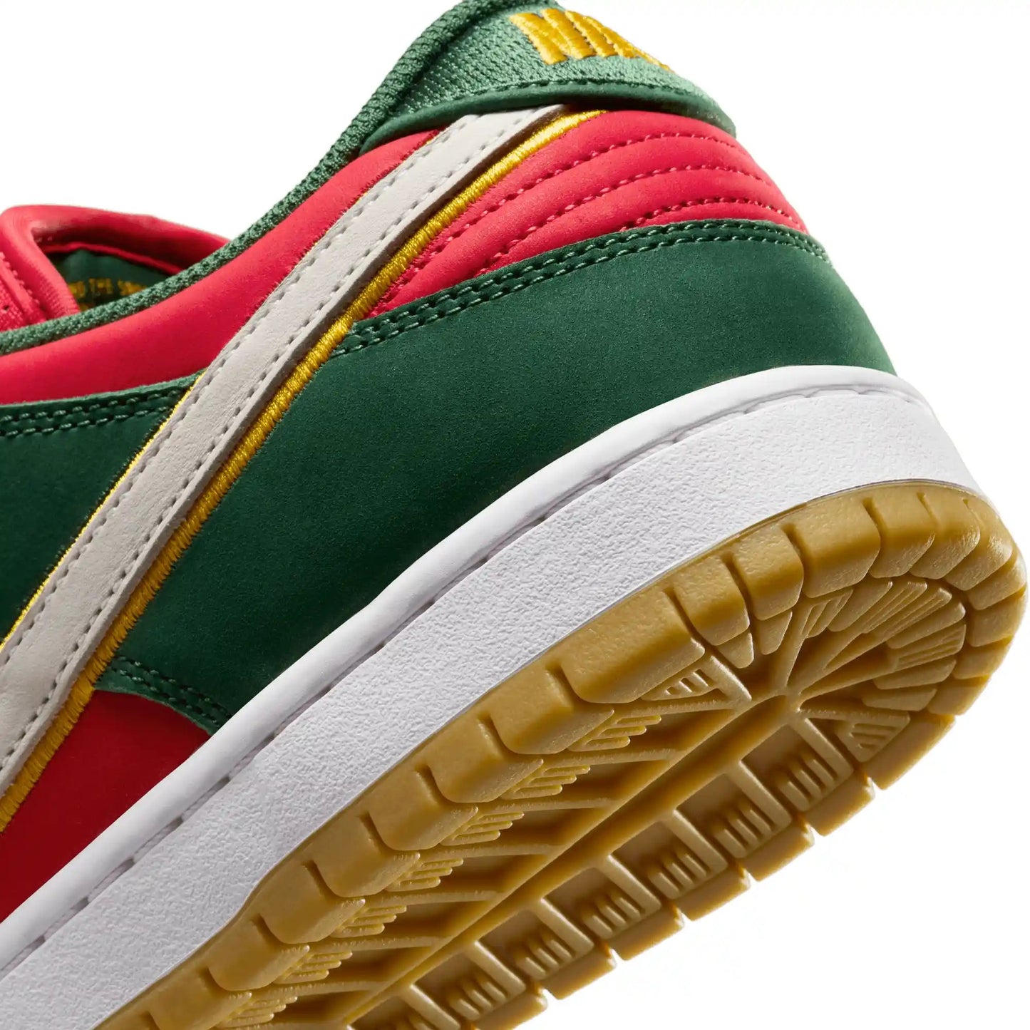 Nike SB Dunk Low Pro Premium, fir/white - university gold - fire red - Tiki Room Skateboards - 4