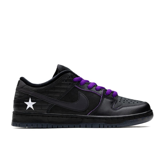 Nike SB Dunk Low Pro QS, black/voltage purple - white - Tiki Room Skateboards - 1