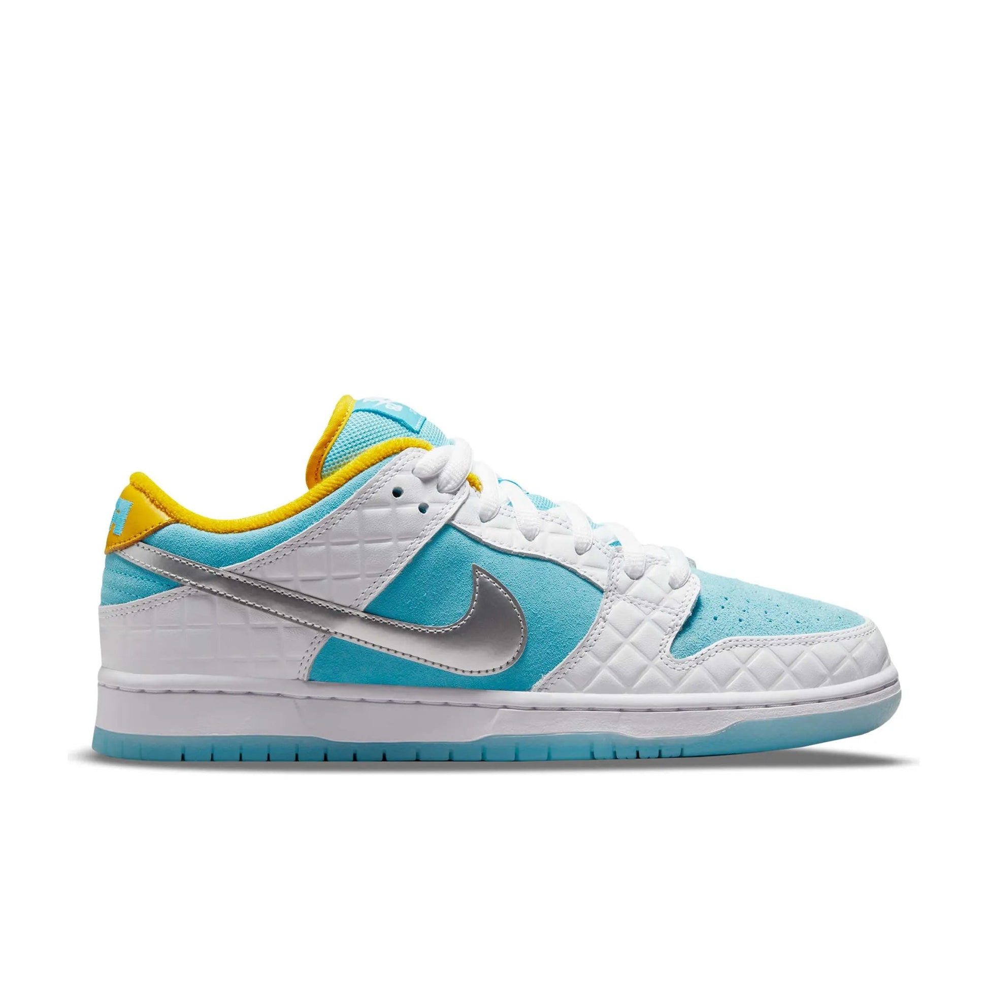 Nike SB Dunk Low Pro QS FTC Lagoon Pulse, lagoon pulse/metallic silver - Tiki Room Skateboards - 1