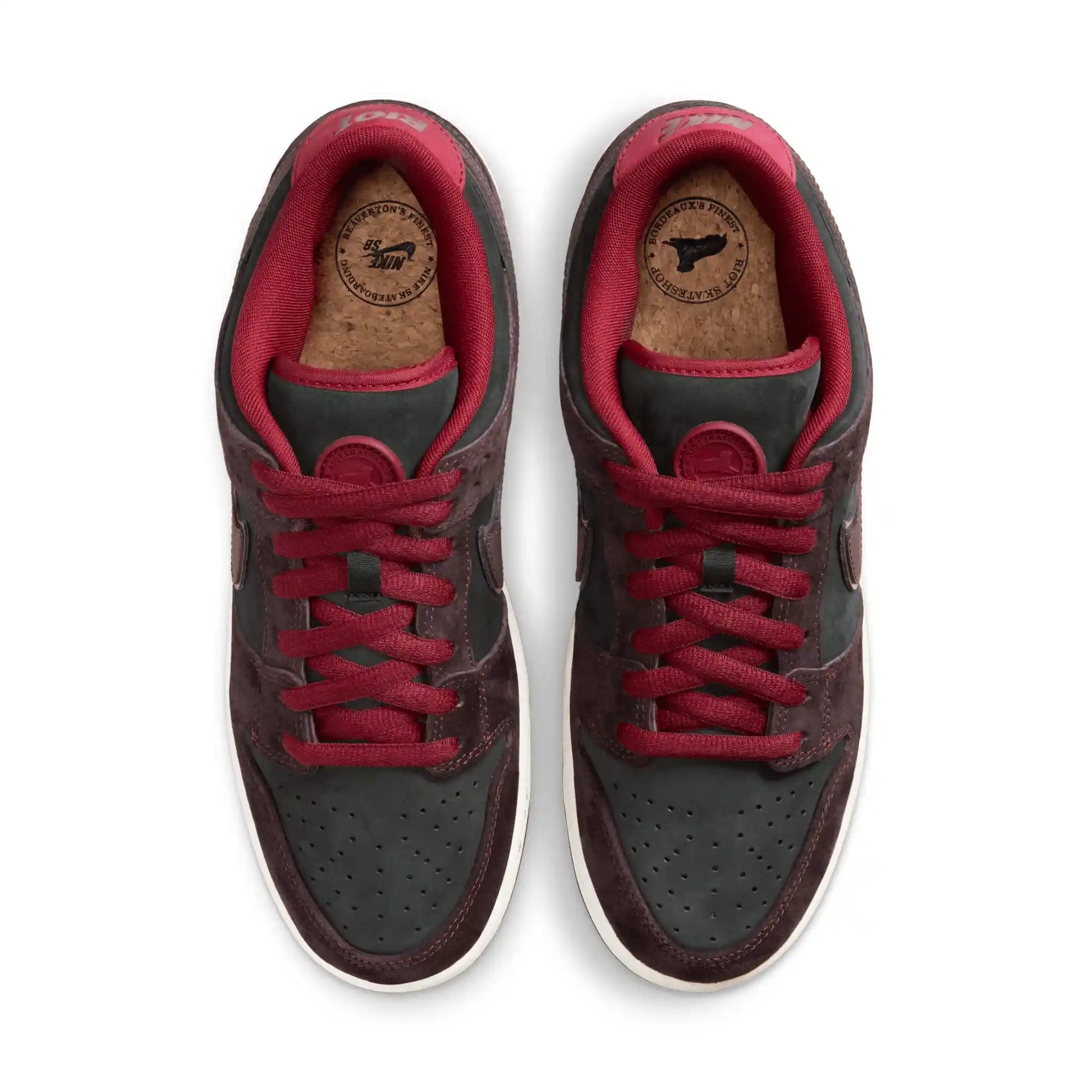 Nike SB Dunk Low Pro Quickstrike Riot, mahogany/dark beetroot - team red - sail - Tiki Room Skateboards - 7