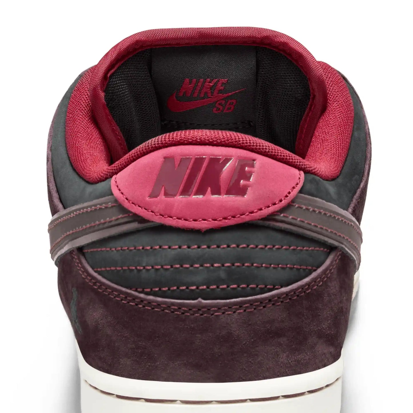 Nike SB Dunk Low Pro Quickstrike Riot, mahogany/dark beetroot - team red - sail - Tiki Room Skateboards - 6