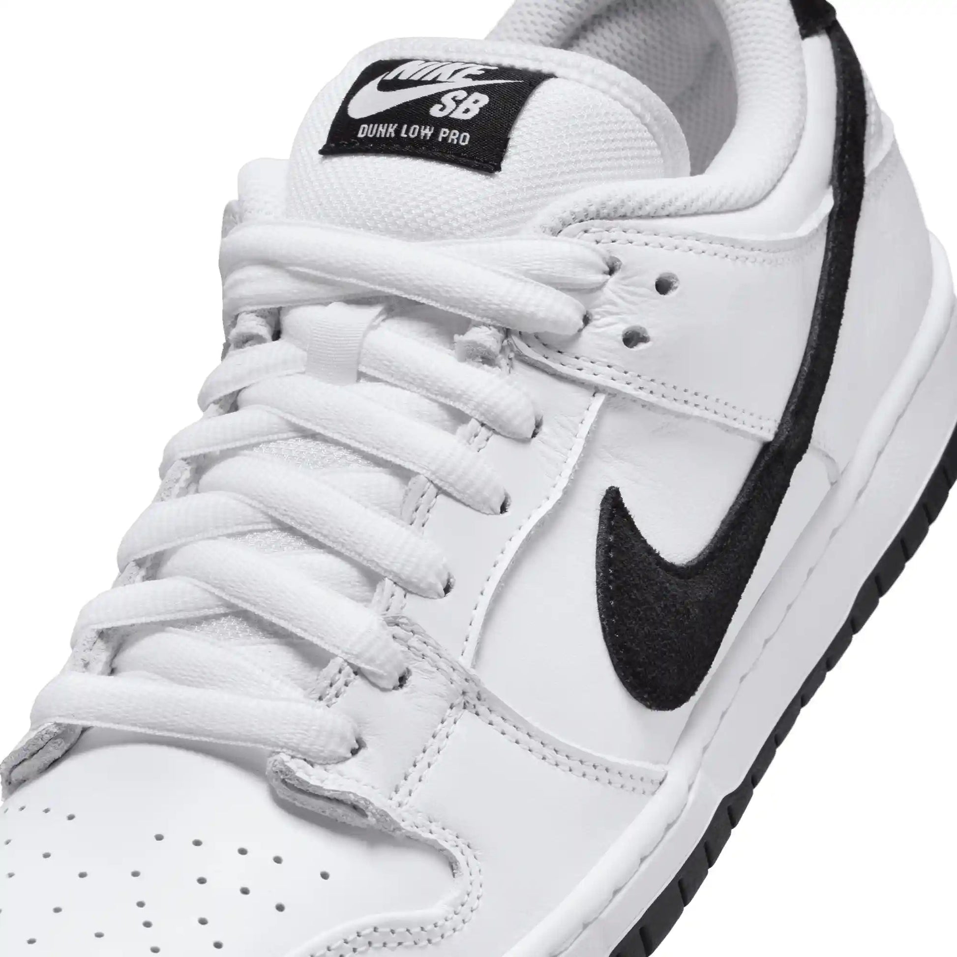 Nike SB Dunk Low Pro, white/black - white - black - Tiki Room Skateboards - 3