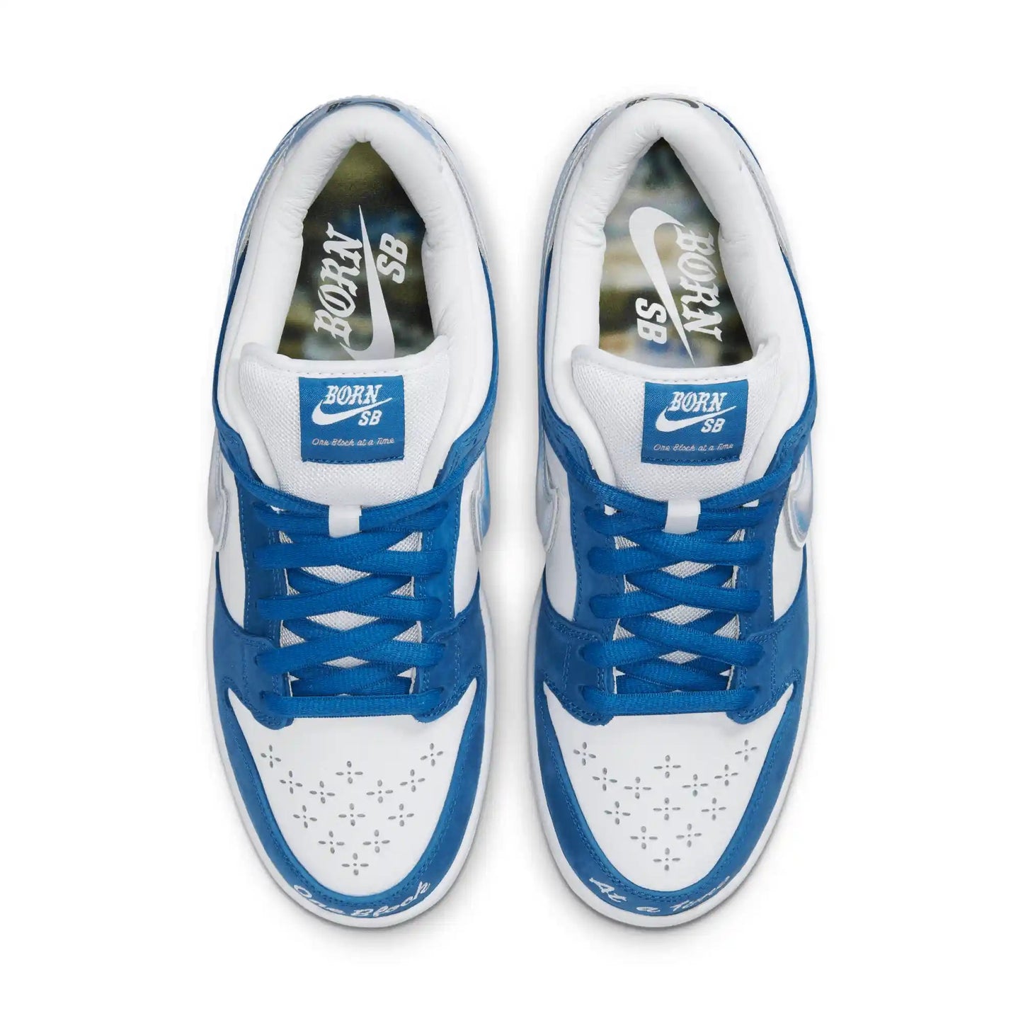 Nike SB Dunk Low Pro X Born X Raised, deep royal/white - black - Tiki Room Skateboards - 3
