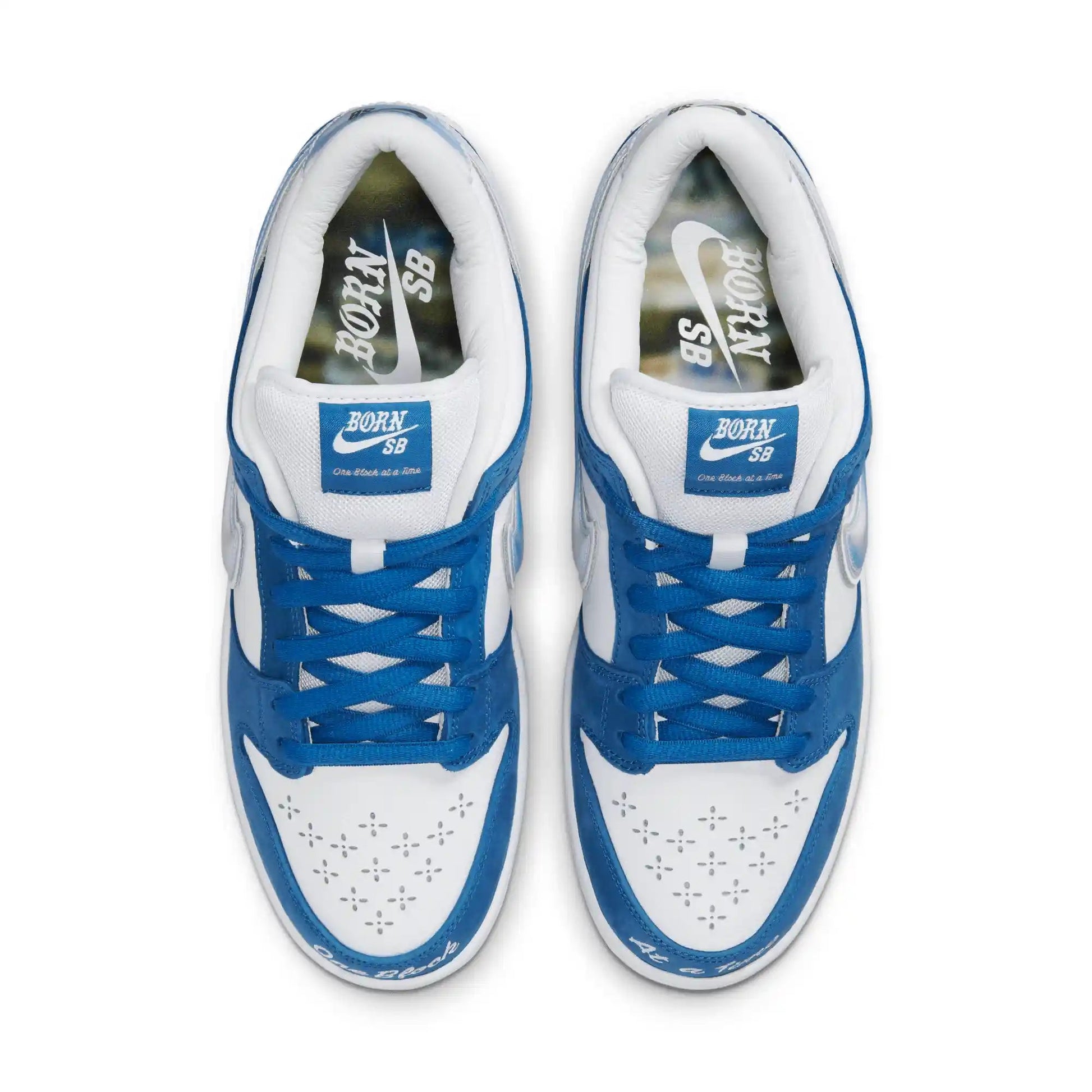 Nike SB Dunk Low Pro X Born X Raised, deep royal/white - black - Tiki Room Skateboards - 3