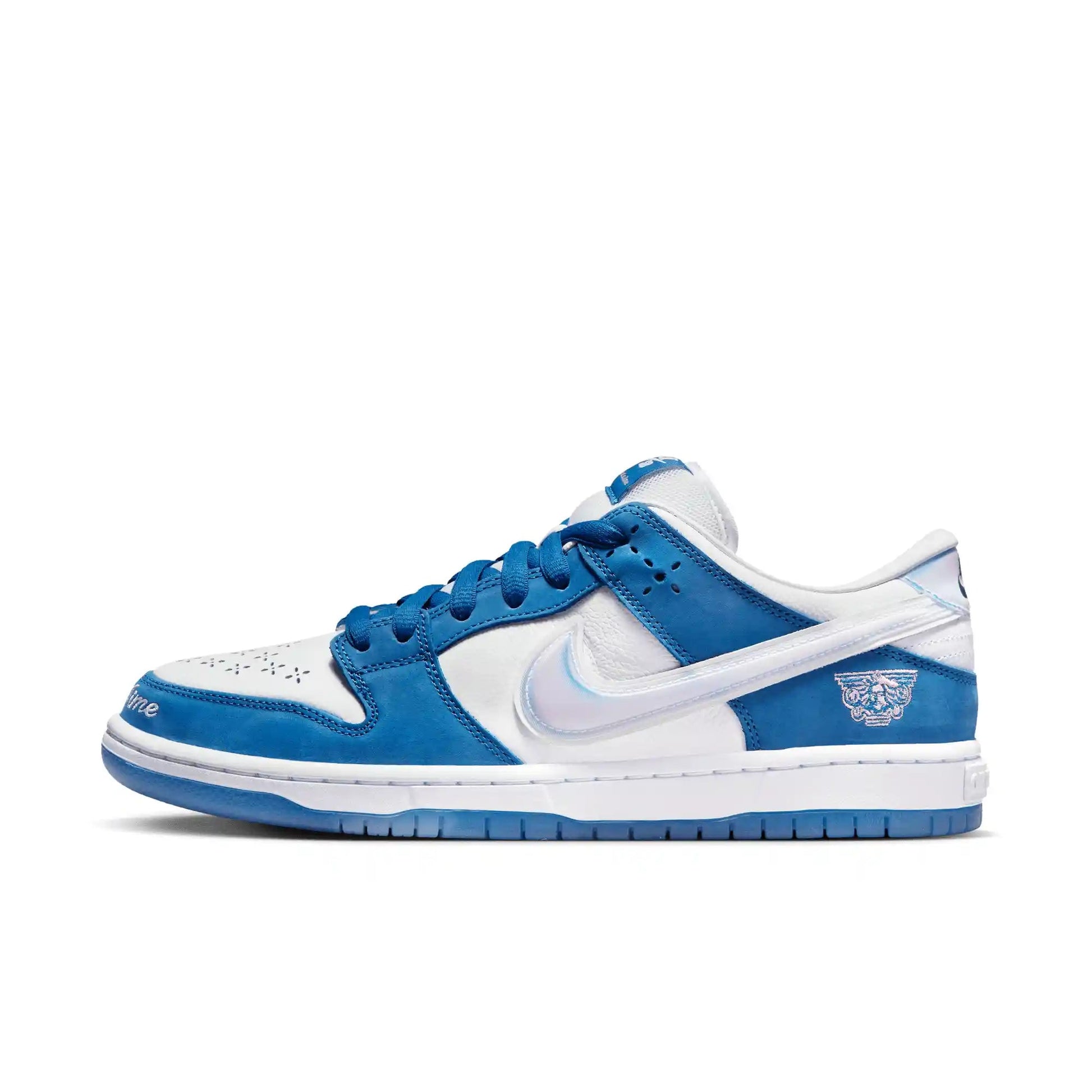 Nike SB Dunk Low Pro X Born X Raised, deep royal/white - black - Tiki Room Skateboards - 9
