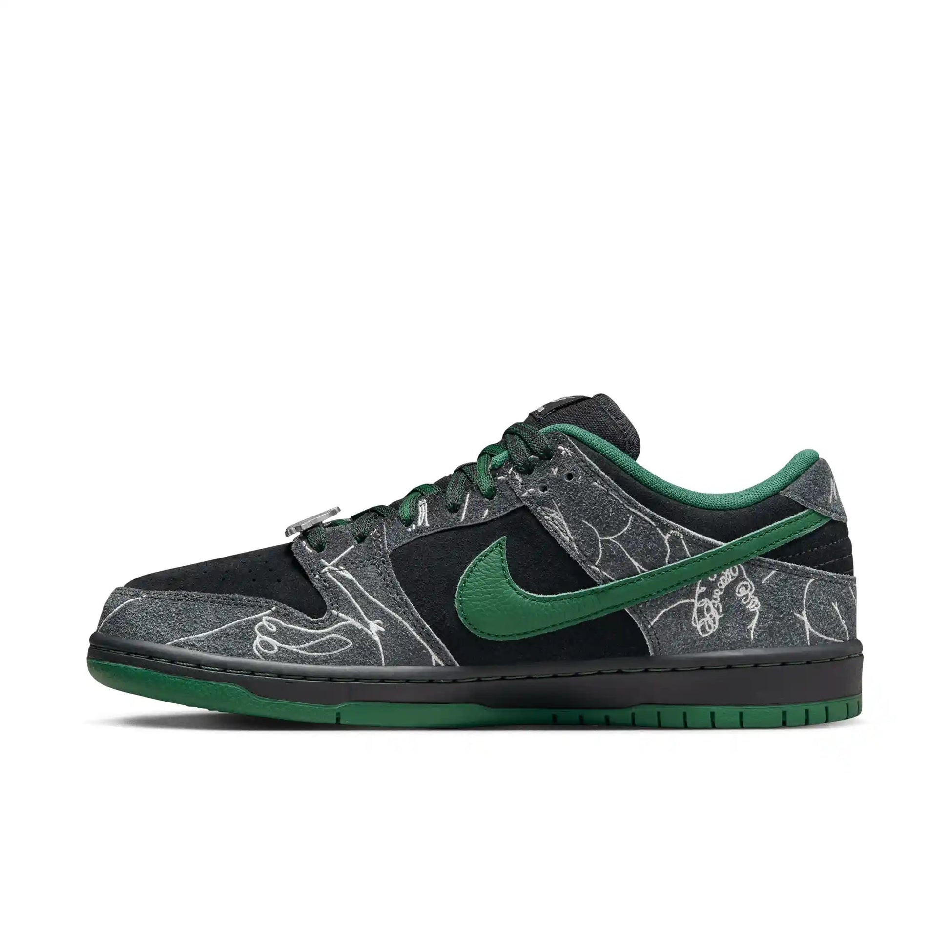 Nike SB Dunk Low "There", black/gorge green - summit white - Tiki Room Skateboards - 11