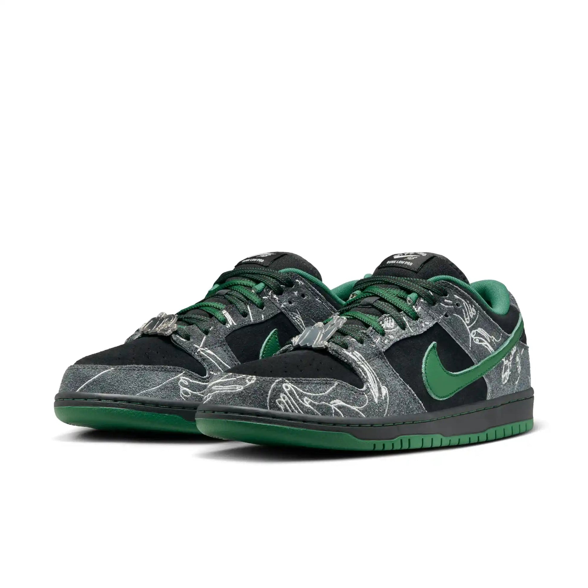 Nike SB Dunk Low "There", black/gorge green - summit white - Tiki Room Skateboards - 2