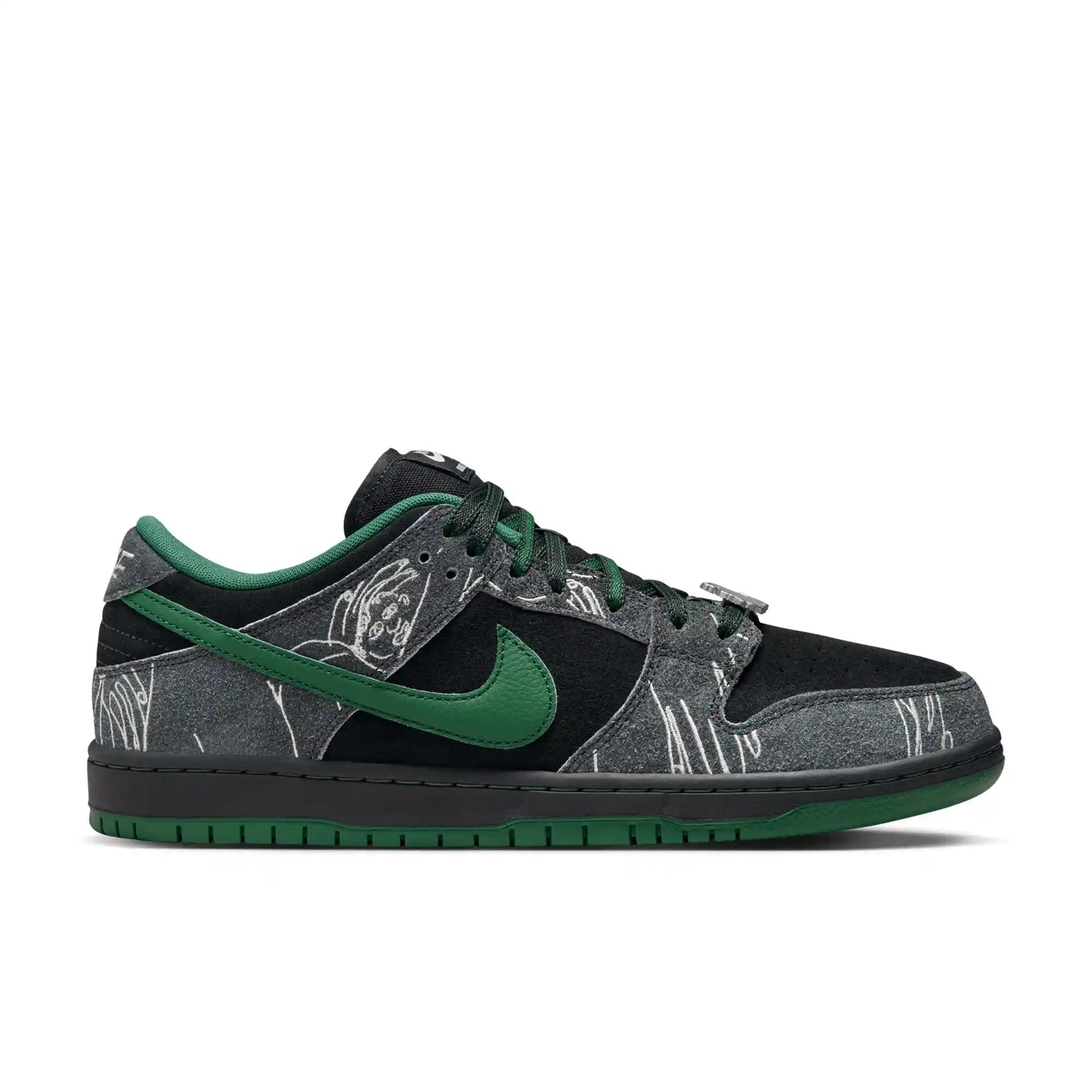 Nike SB Dunk Low "There", black/gorge green - summit white - Tiki Room Skateboards - 12