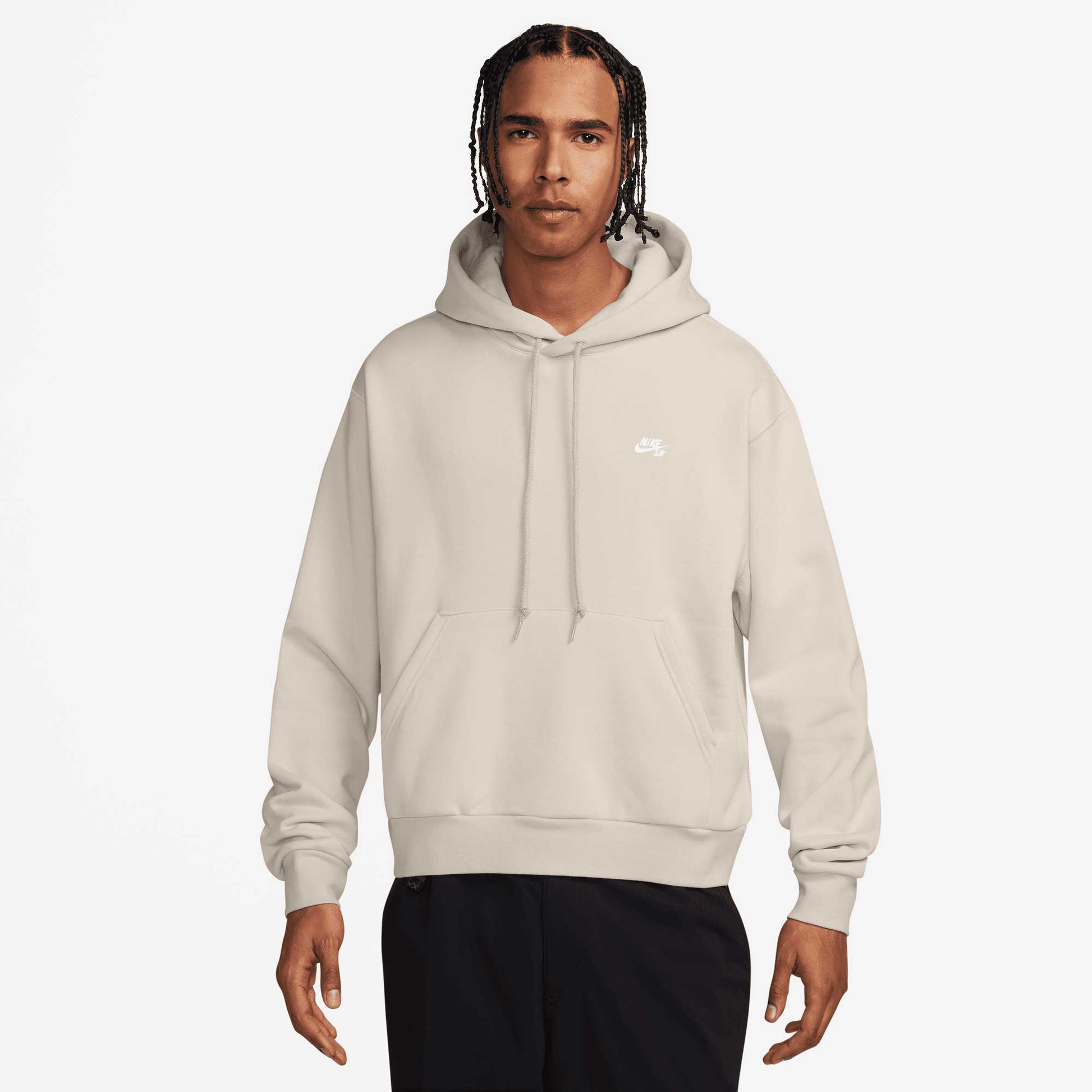 Nike SB Embroidered Pullover Hoodie, lt orewood brn/white Tiki