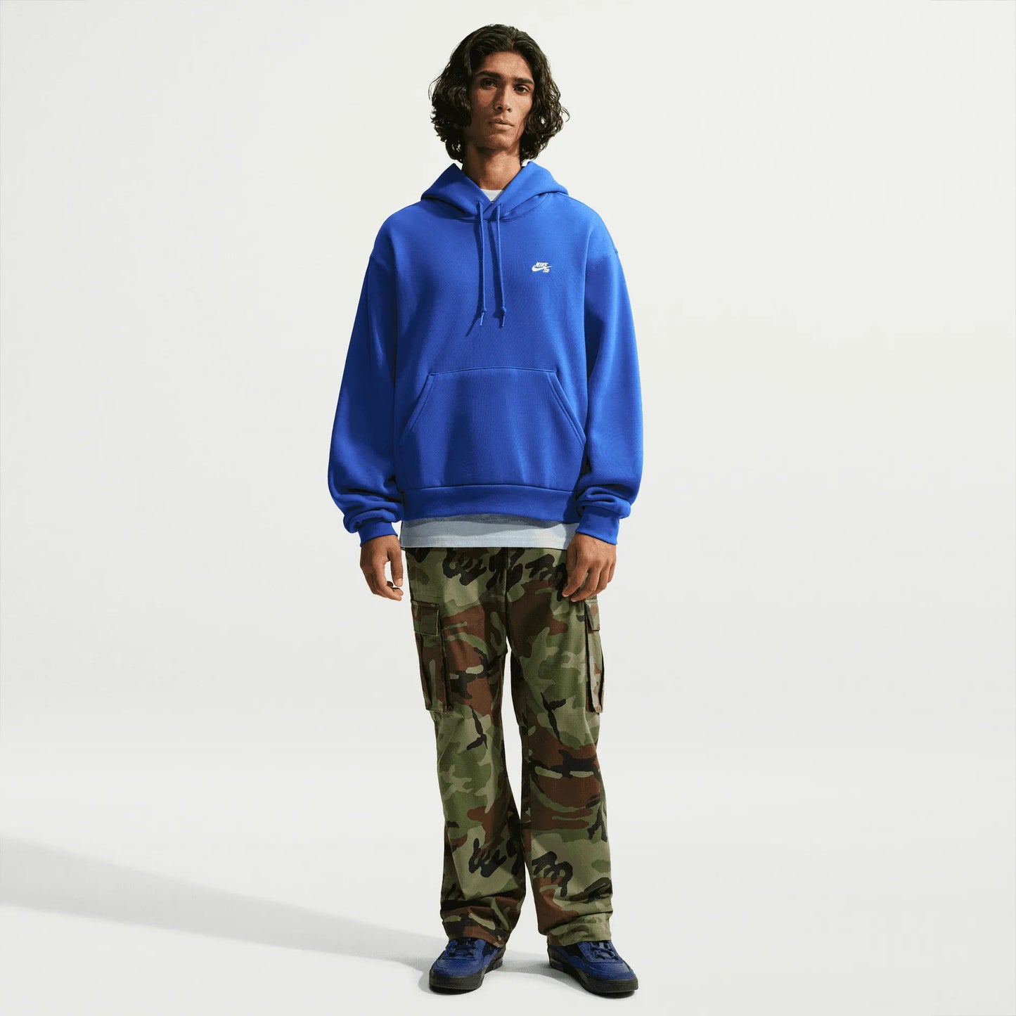 Nike SB Essential Fleece Pullover Skate Hoodie, old royal/white - Tiki Room Skateboards - 7