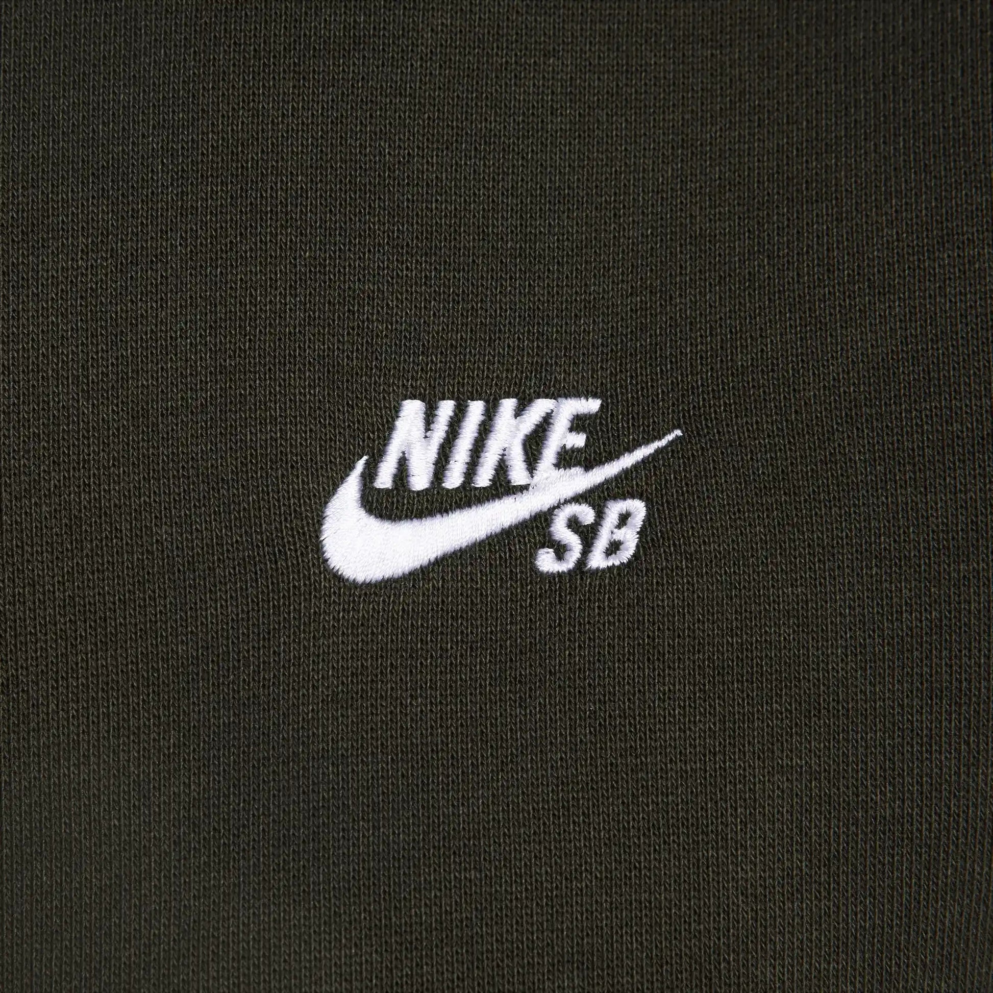 Nike SB Fleece Pullover Skate Hoodie, sequoia/white - Tiki Room Skateboards - 3