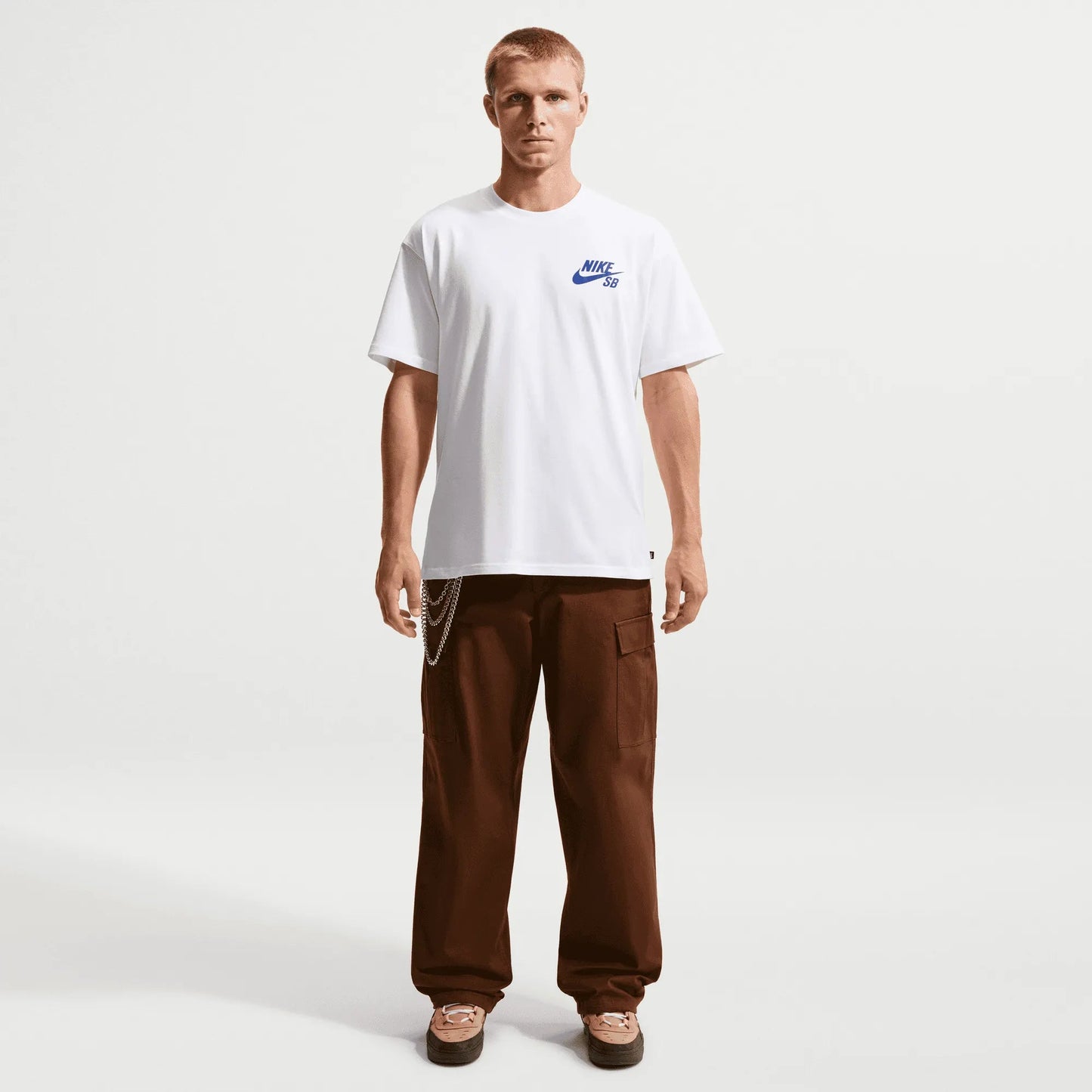 Nike SB Logo Skate T-Shirt, white/game royal - Tiki Room Skateboards - 4