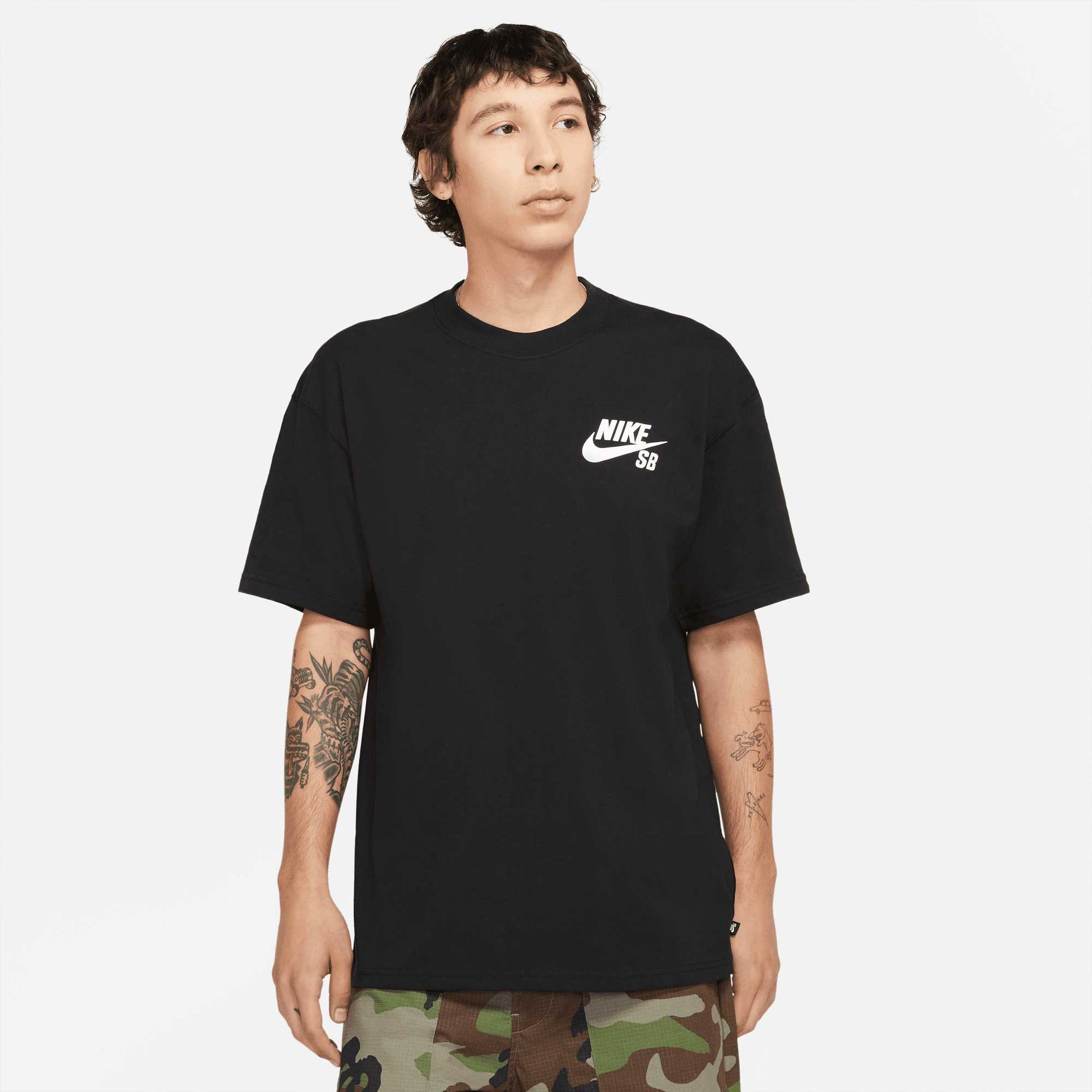 Nike SB Logo Tee, black/white - Tiki Room Skateboards - 1