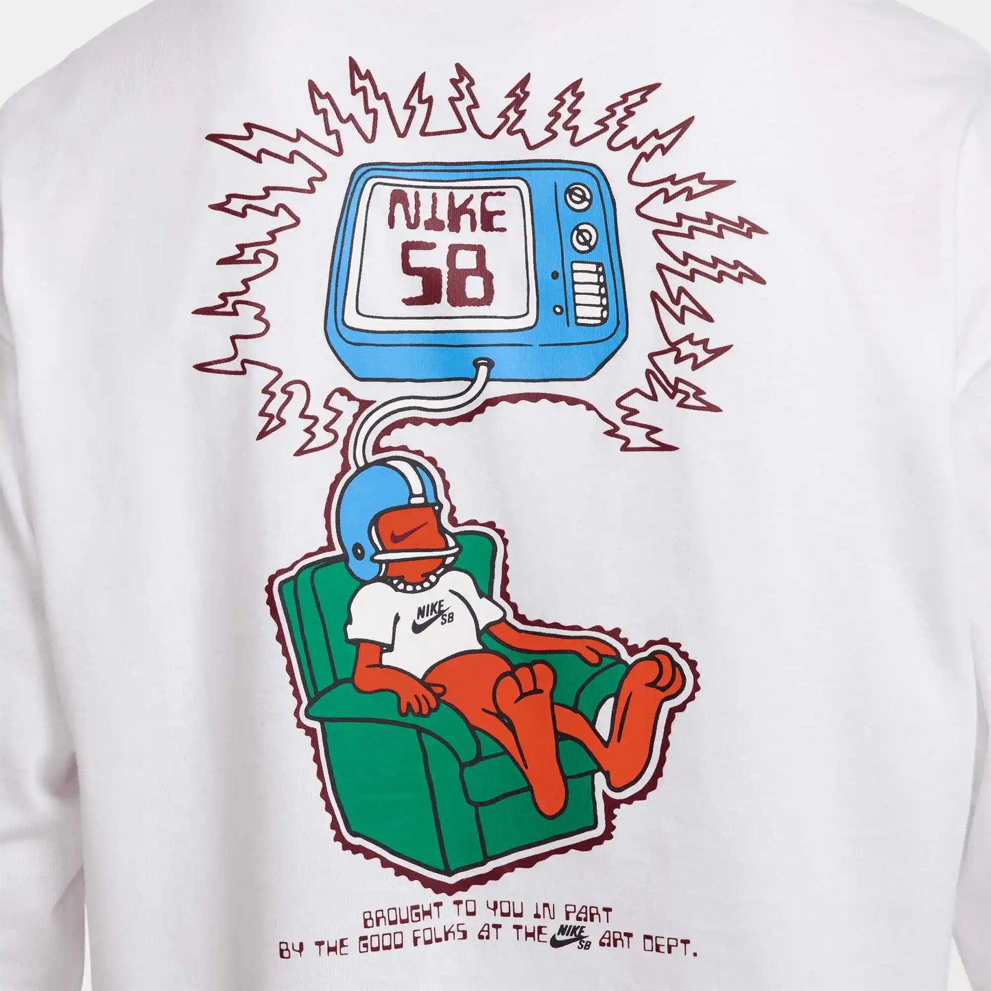 Nike SB Long-Sleeve Max90 Skate T-Shirt, white - Tiki Room Skateboards - 3