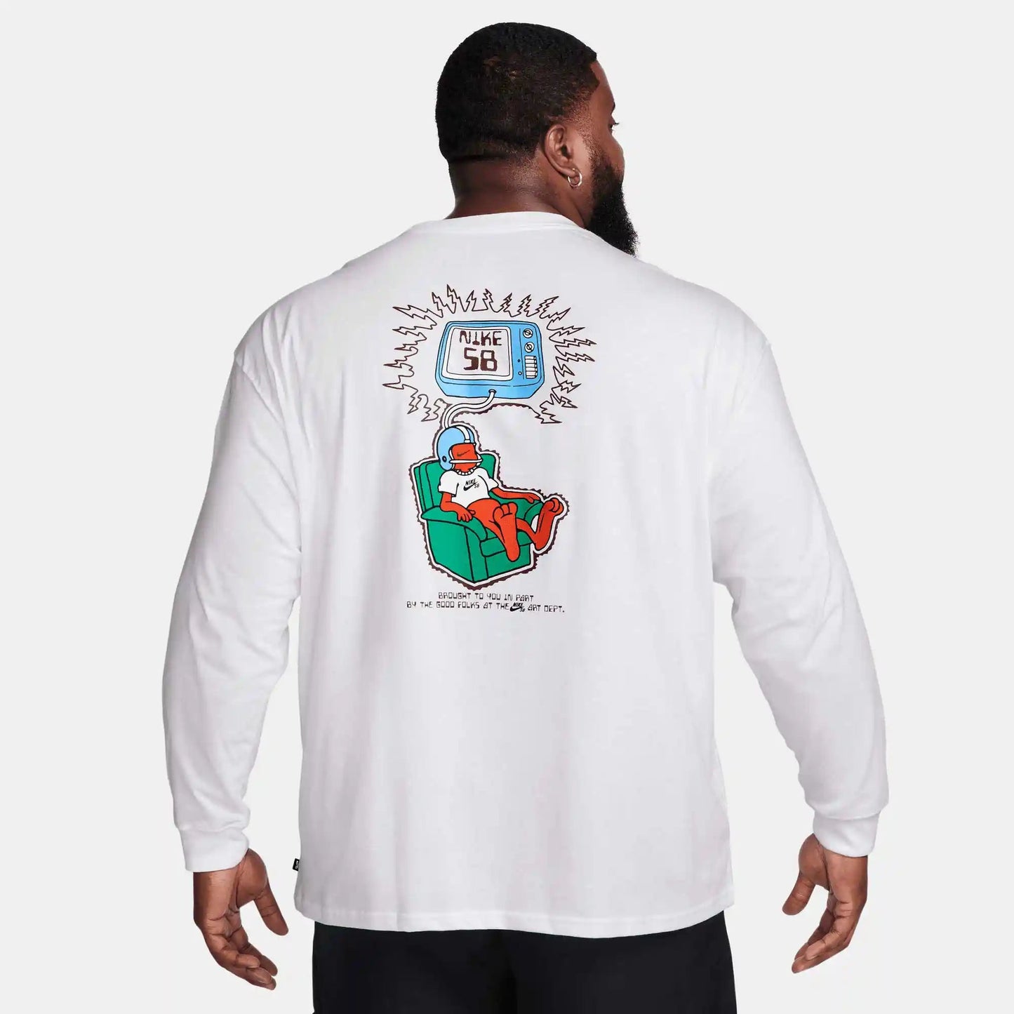 Nike SB Long-Sleeve Max90 Skate T-Shirt, white - Tiki Room Skateboards - 8