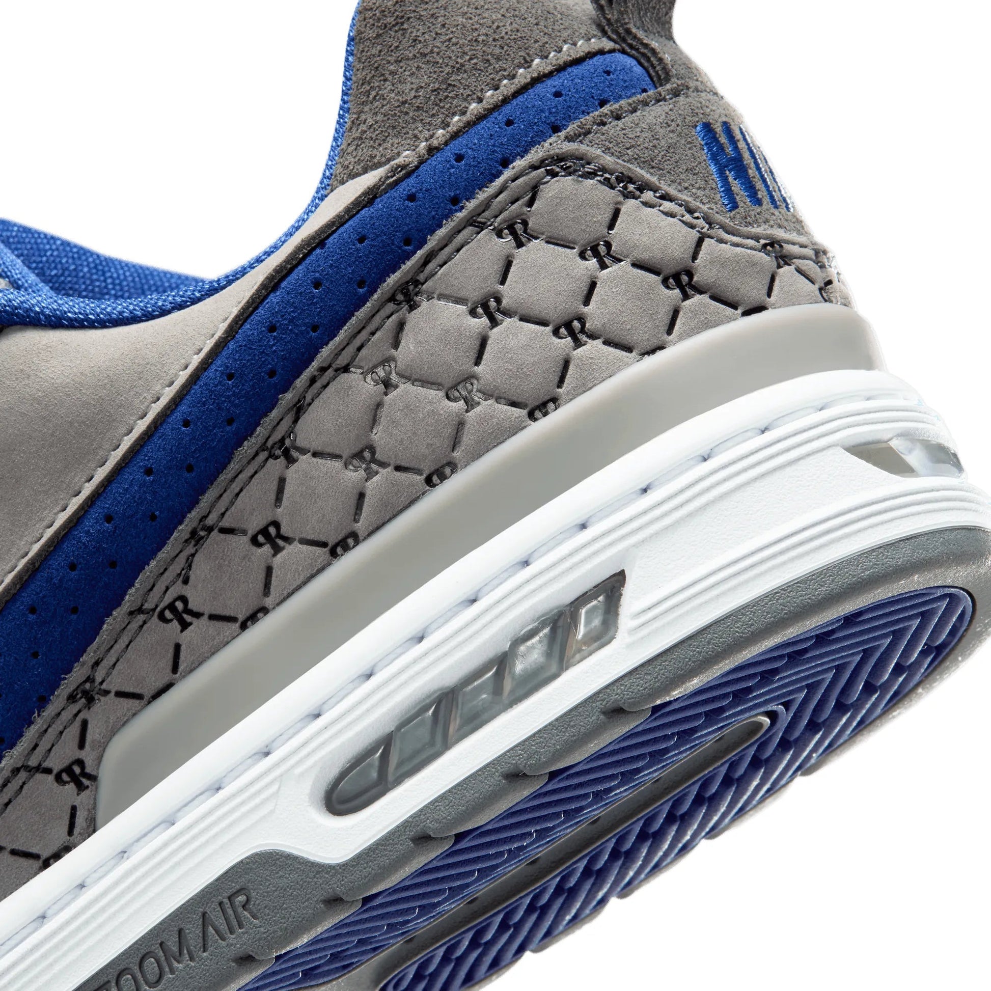 Nike SB Paul Rodriguez Zoom Air Low, flint grey/deep royal blue-flint grey - Tiki Room Skateboards - 4