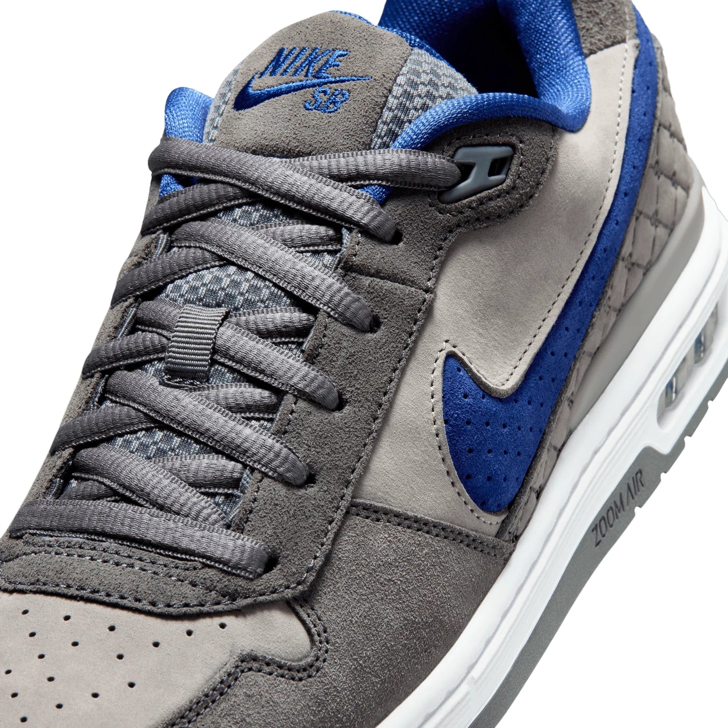 Nike SB Paul Rodriguez Zoom Air Low, flint grey/deep royal blue-flint grey - Tiki Room Skateboards - 3