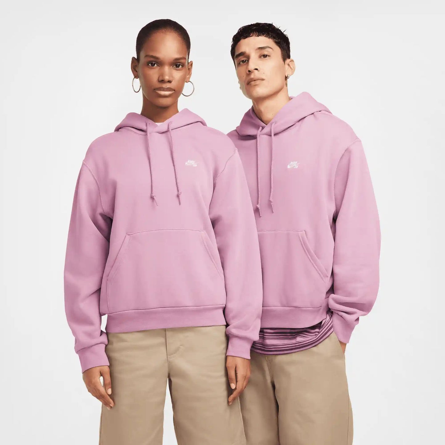 Nike SB Pullover Skate Hoodie, plum dust/white - Tiki Room Skateboards - 1