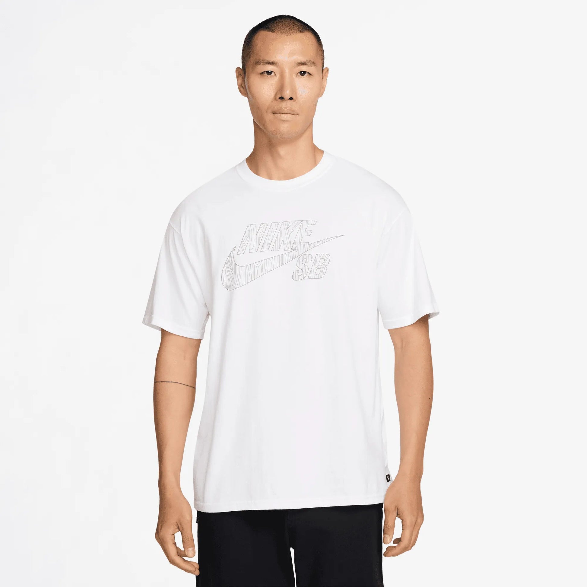 Nike SB Skate T-Shirt, white/neutral olive - Tiki Room Skateboards - 3