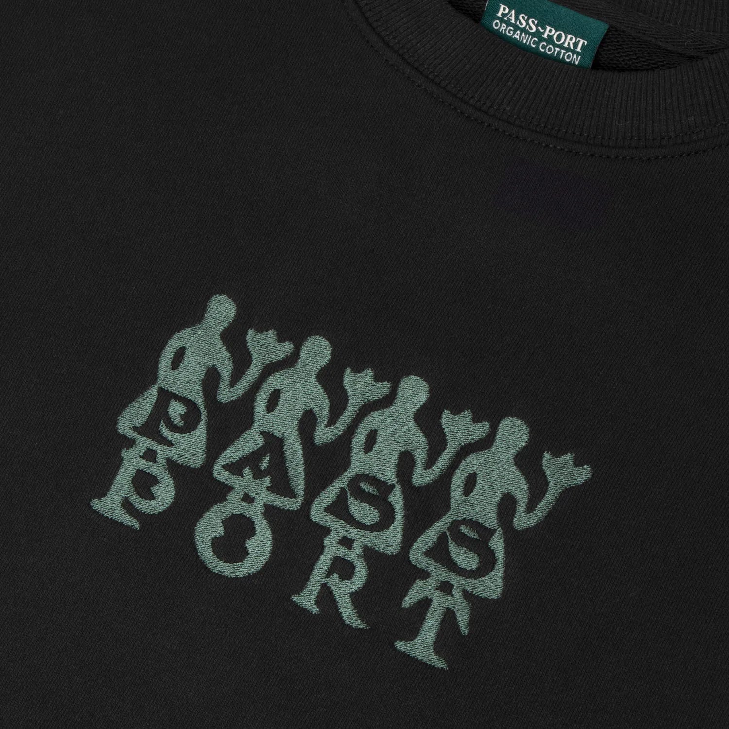 Passport 4 Flowers Organic Fleece Sweater, black - Tiki Room Skateboards - 3