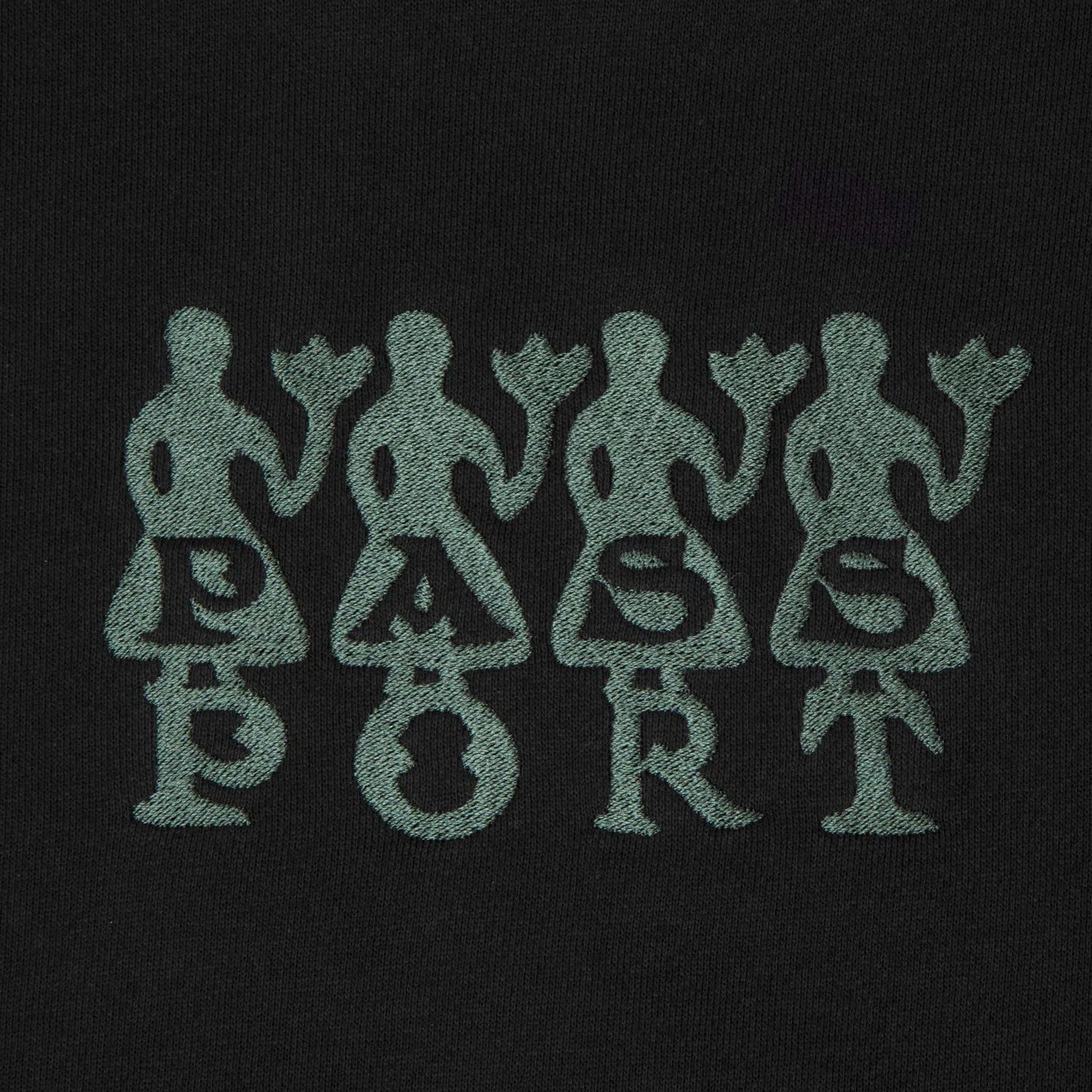 Passport 4 Flowers Organic Fleece Sweater, black - Tiki Room Skateboards - 2