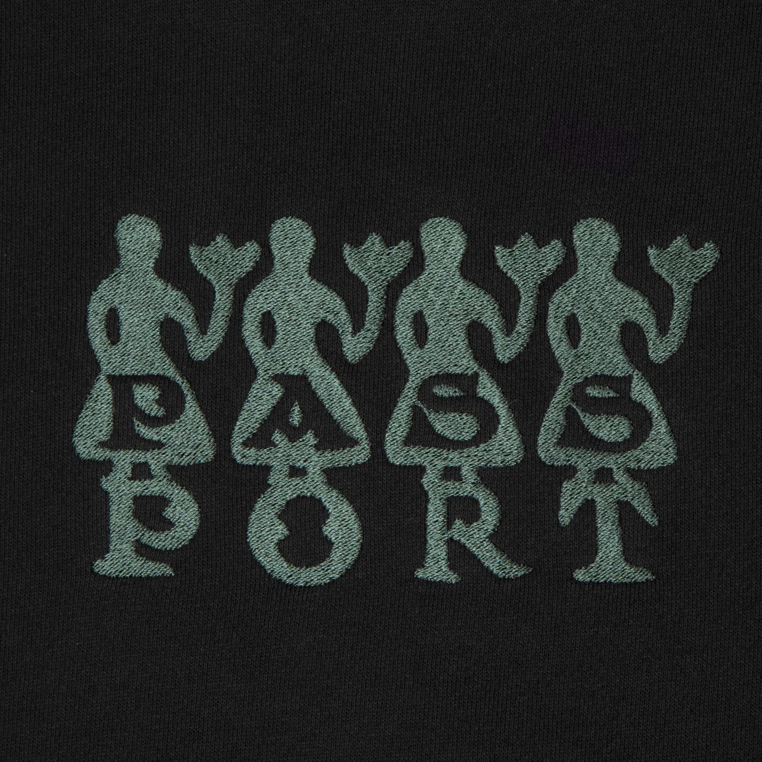 Passport 4 Flowers Organic Fleece Sweater, black - Tiki Room Skateboards - 2