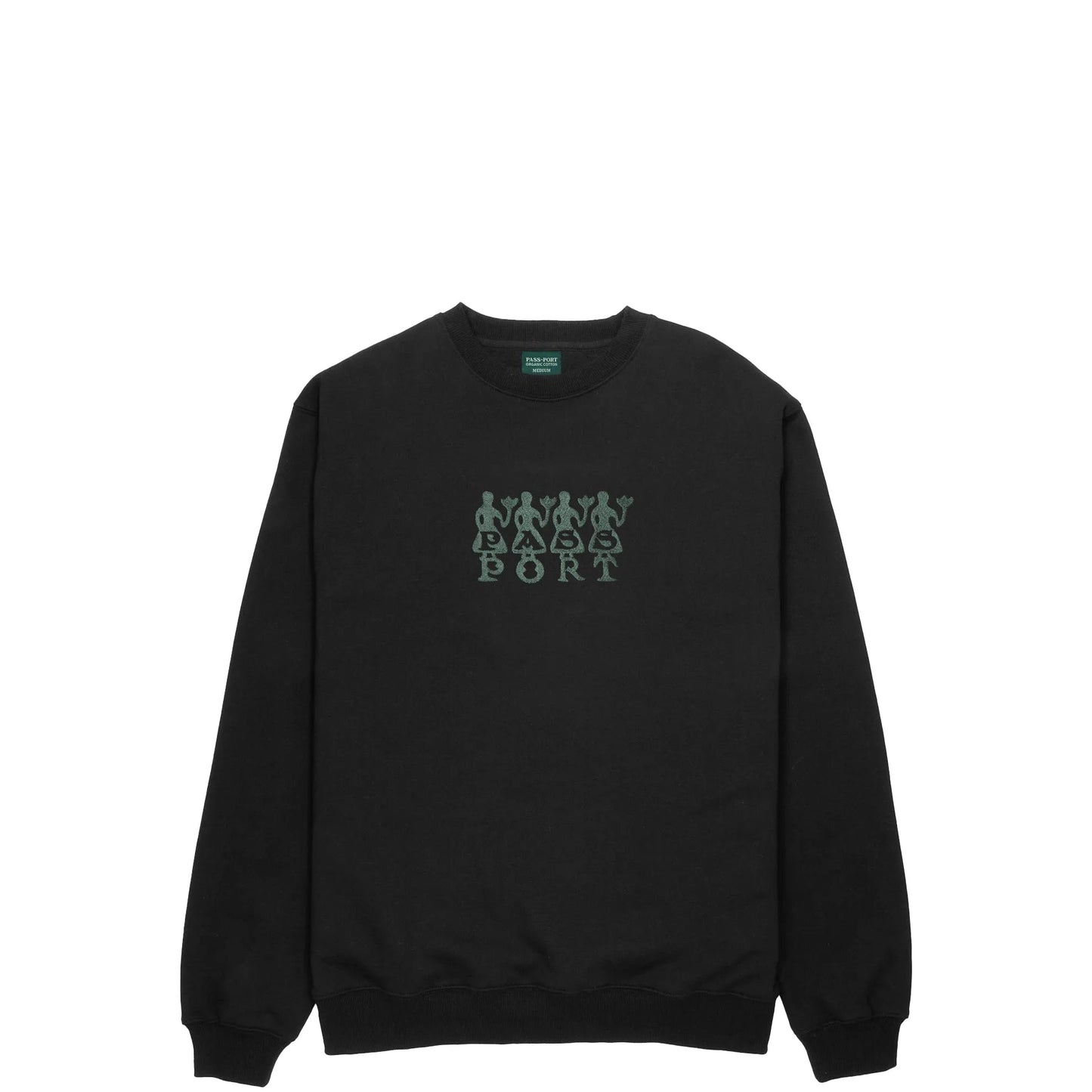 Passport 4 Flowers Organic Fleece Sweater, black - Tiki Room Skateboards - 1