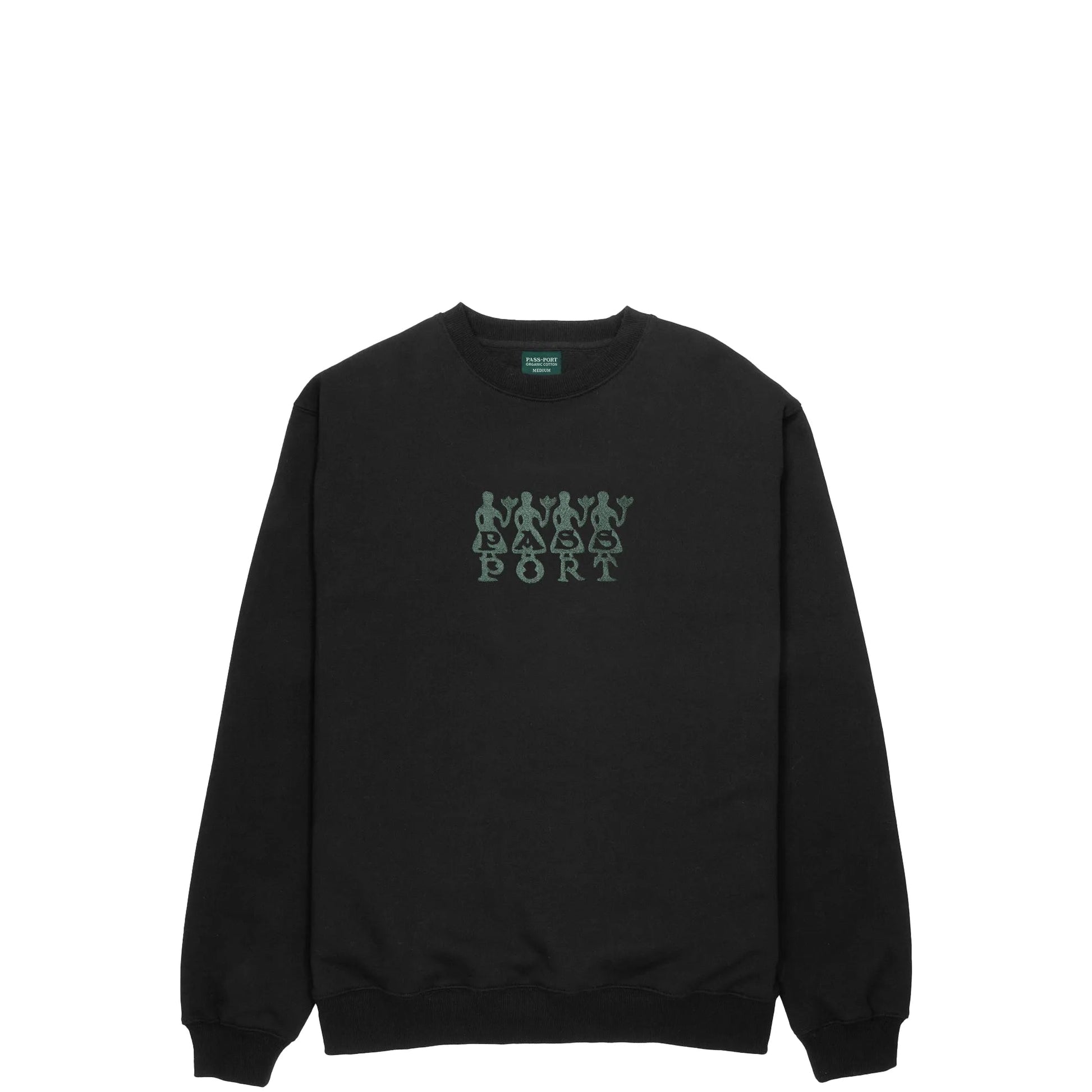 Passport 4 Flowers Organic Fleece Sweater, black - Tiki Room Skateboards - 1