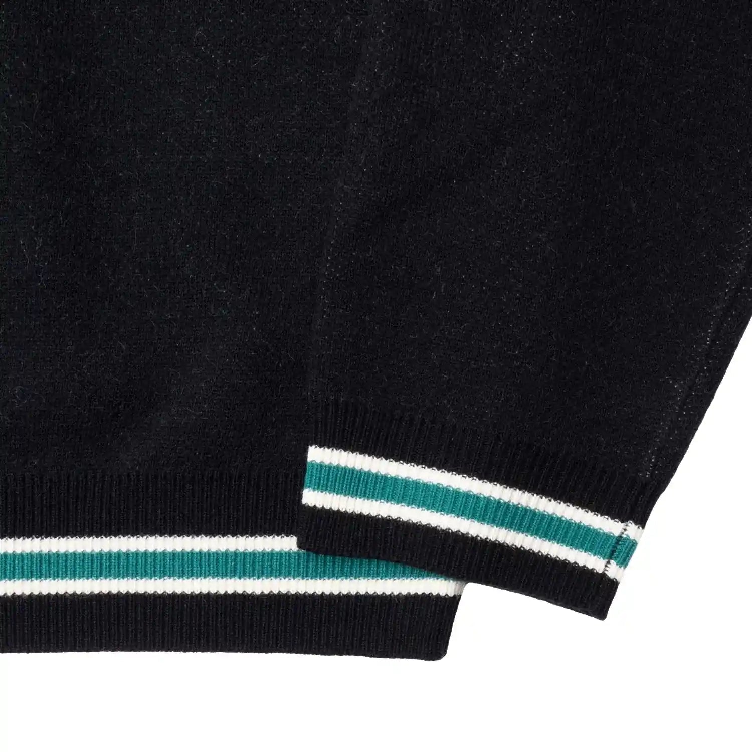 Passport Antler Knit Sweater, black/teal - Tiki Room Skateboards - 3