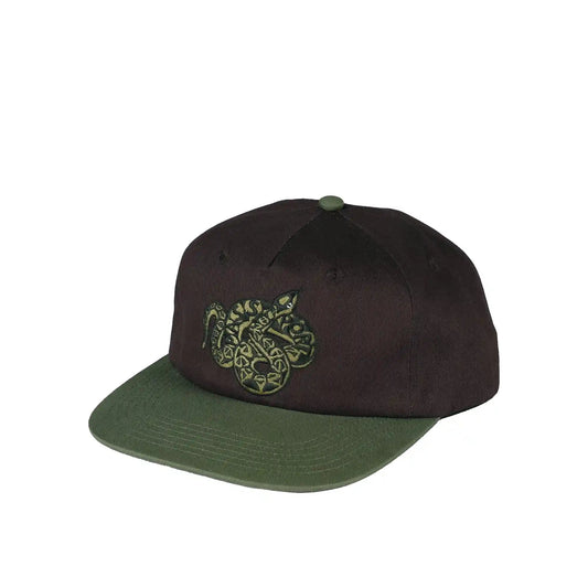 Passport Coiled Workers Cap, military green/chocolate - Tiki Room Skateboards - 2