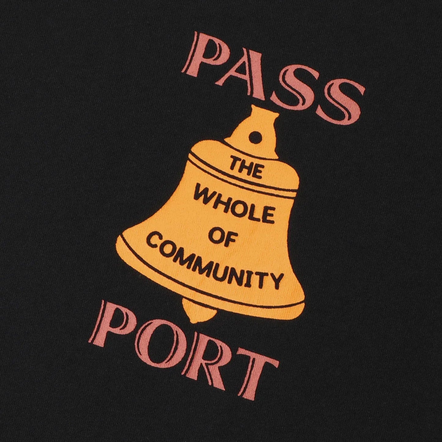 Passport Communal Bell Tee, black - Tiki Room Skateboards - 3