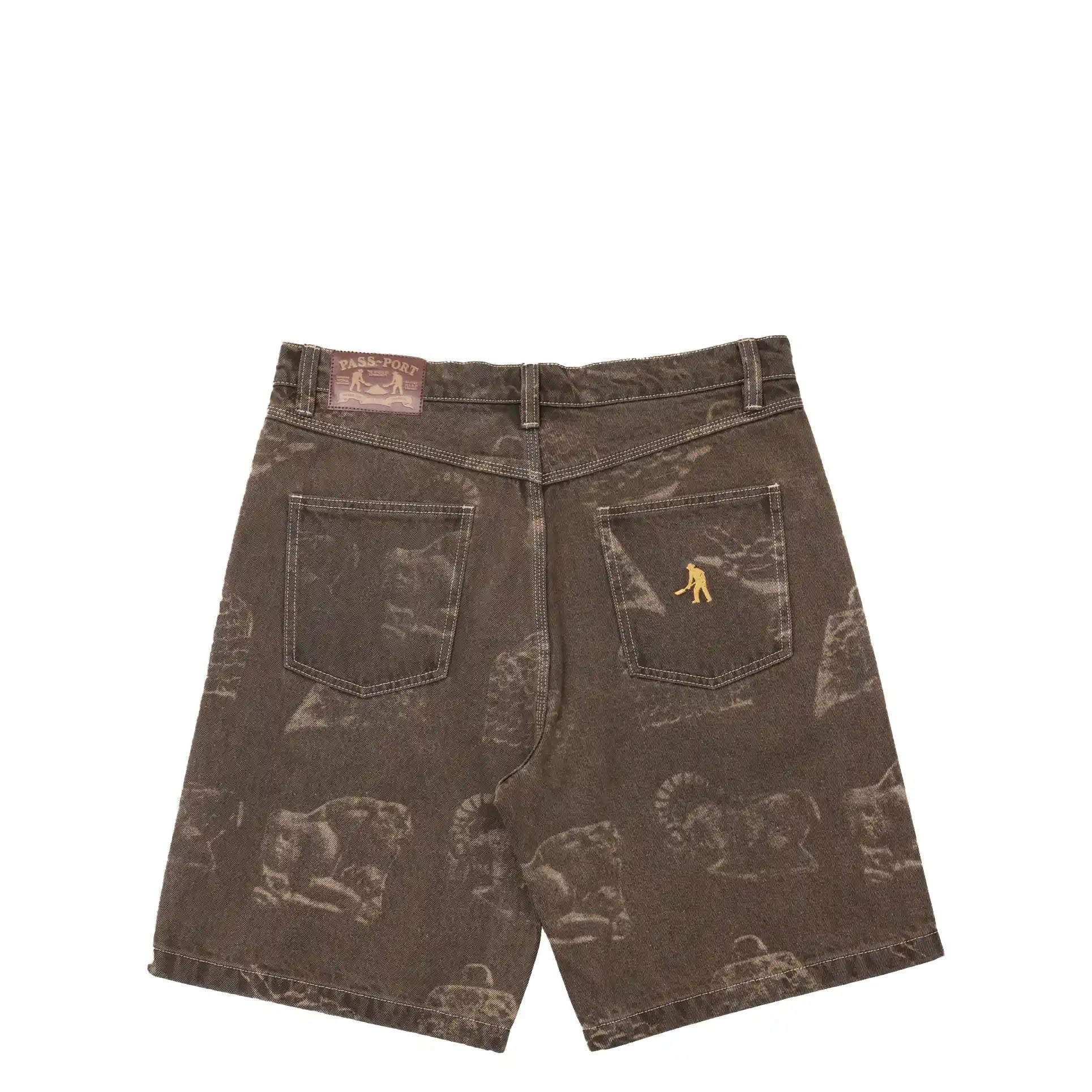 Passport Denim Workers Club Short, laser etched brown – Tiki Room  Skateboards