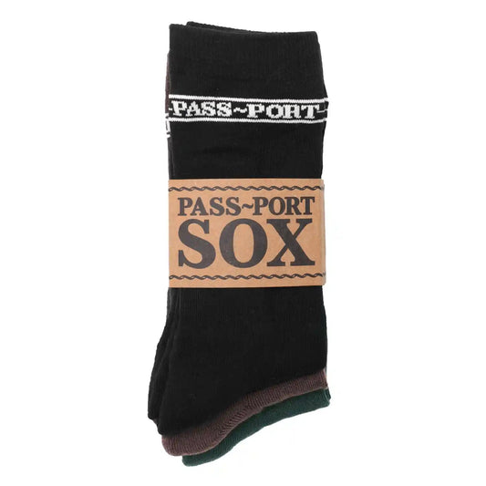 Passport Hi Sox 3 - Pack, black/choc/forest - Tiki Room Skateboards - 1