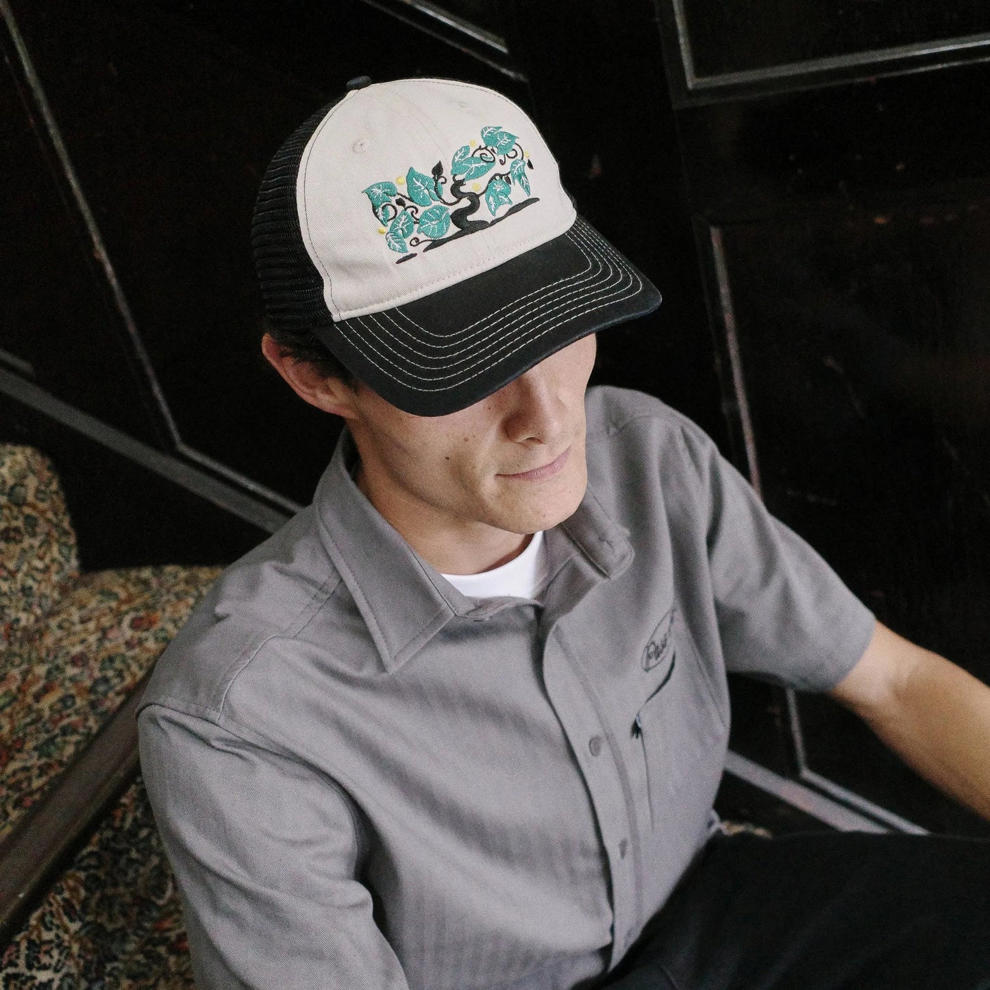 Passport Orchard Leagues Trucker, black/off white - Tiki Room Skateboards - 3
