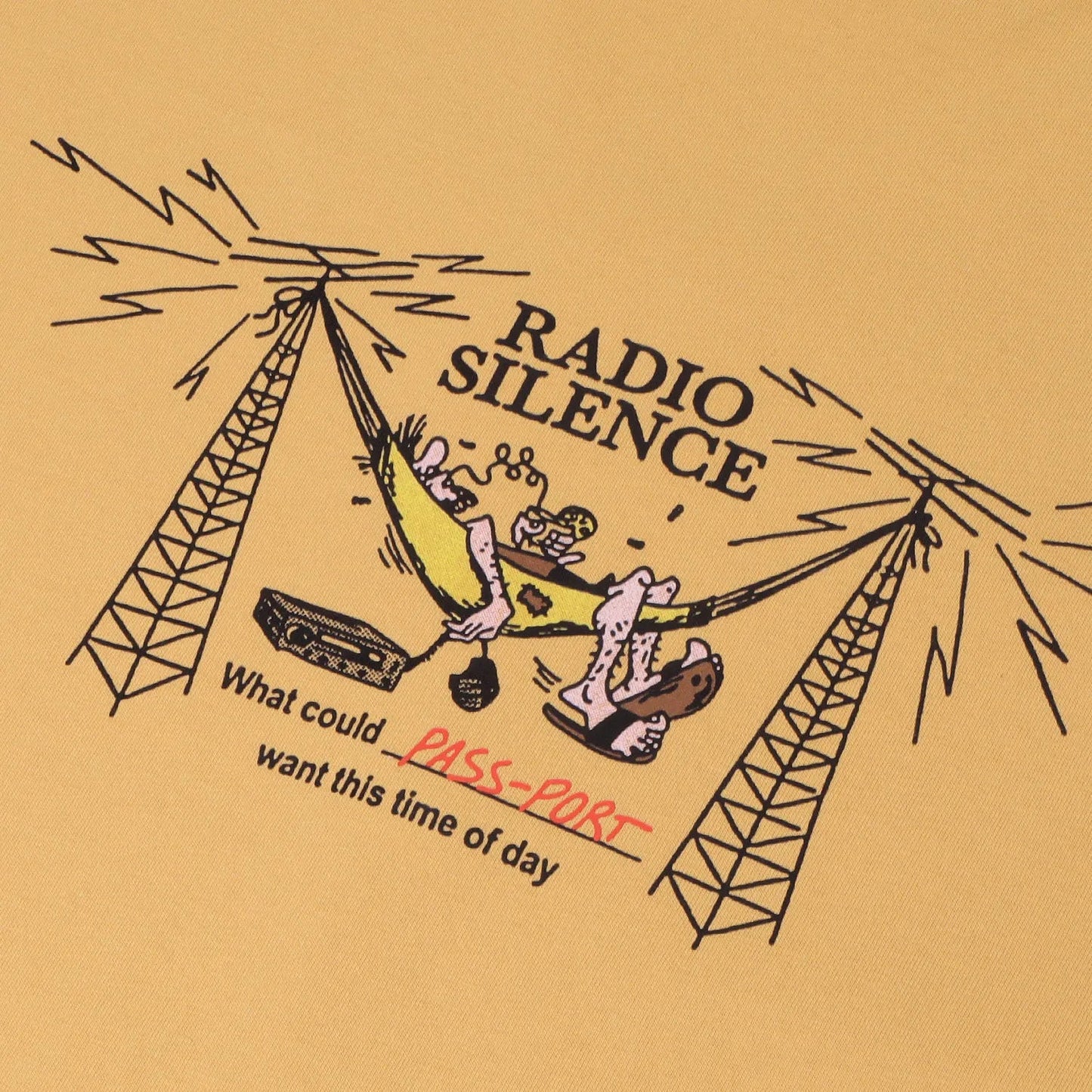 Passport Radio Silence Tee, barley - Tiki Room Skateboards - 3