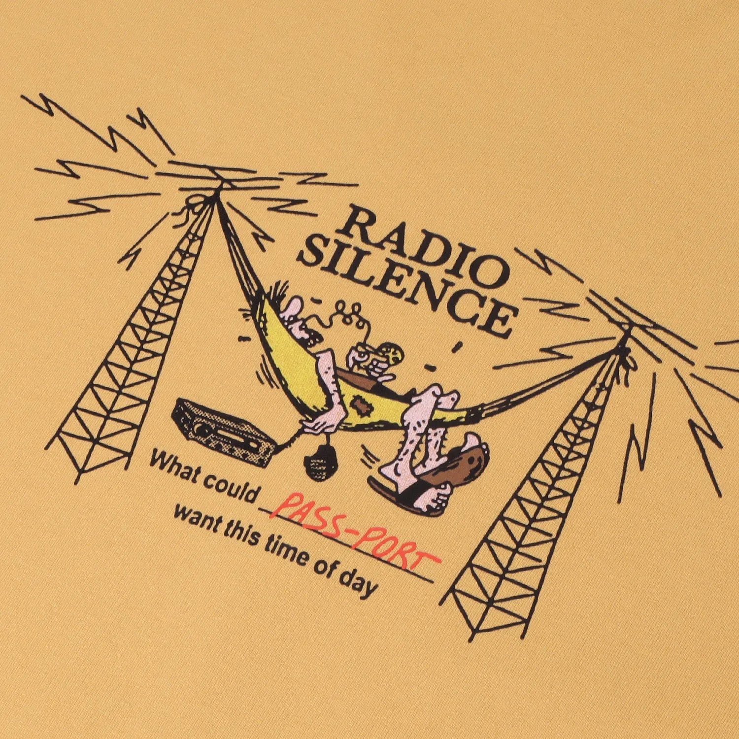 Passport Radio Silence Tee, barley - Tiki Room Skateboards - 3