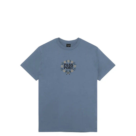 Passport Wattle Tee, stonewash blue - Tiki Room Skateboards - 1