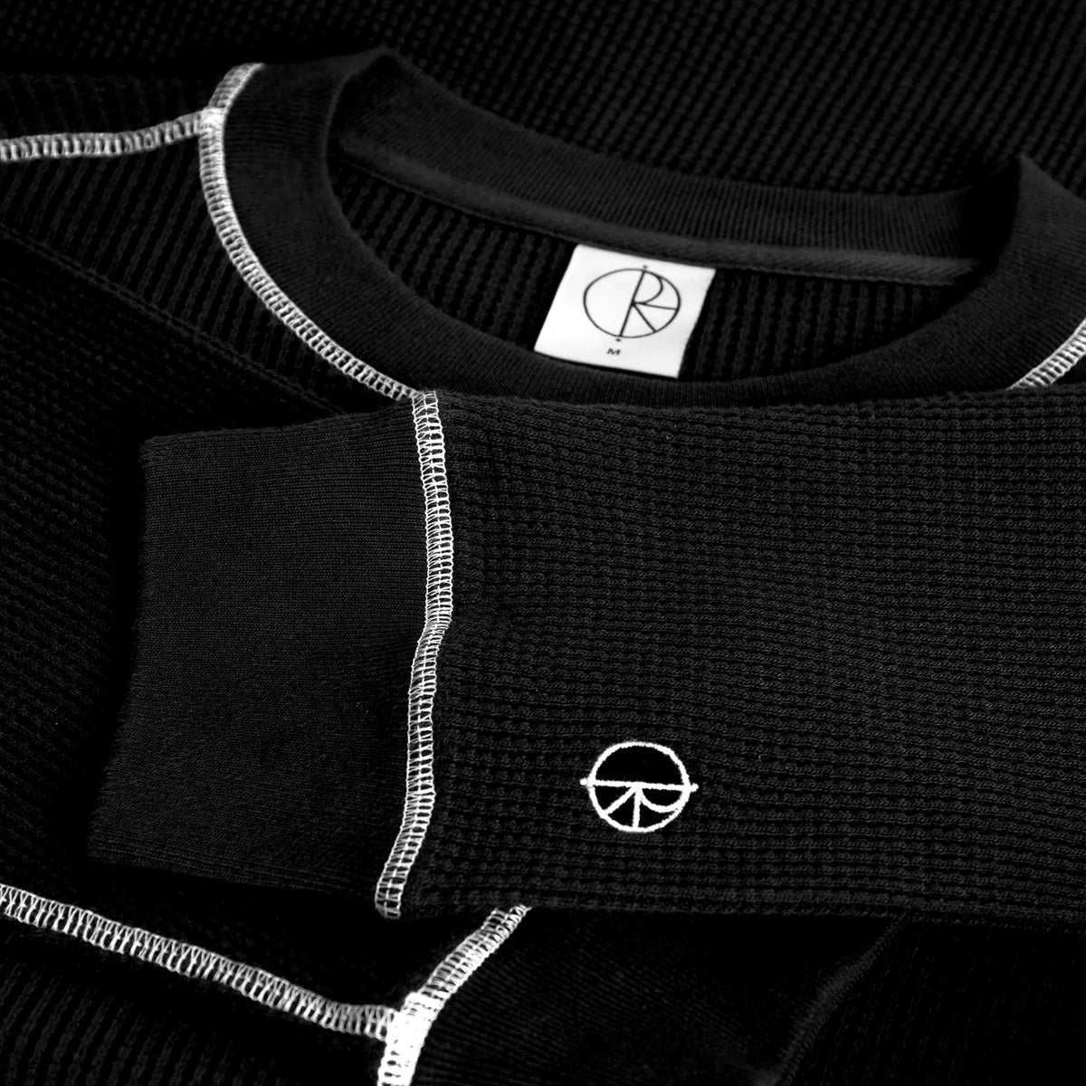 Polar Dylan Long Sleeve Tee, black/white - Tiki Room Skateboards - 3