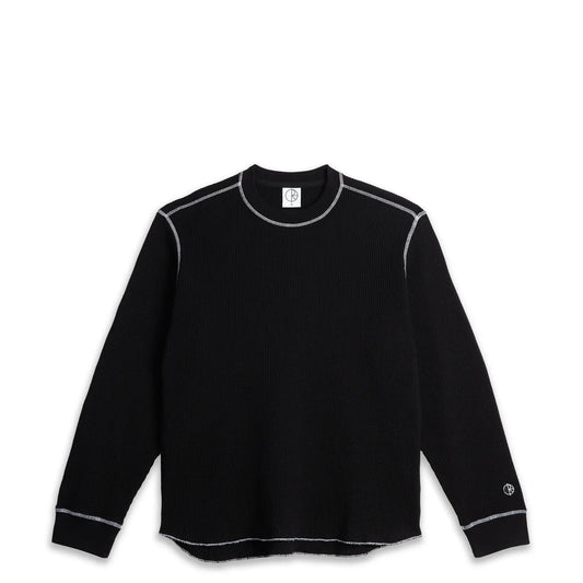 Polar Dylan Long Sleeve Tee, black/white - Tiki Room Skateboards - 1