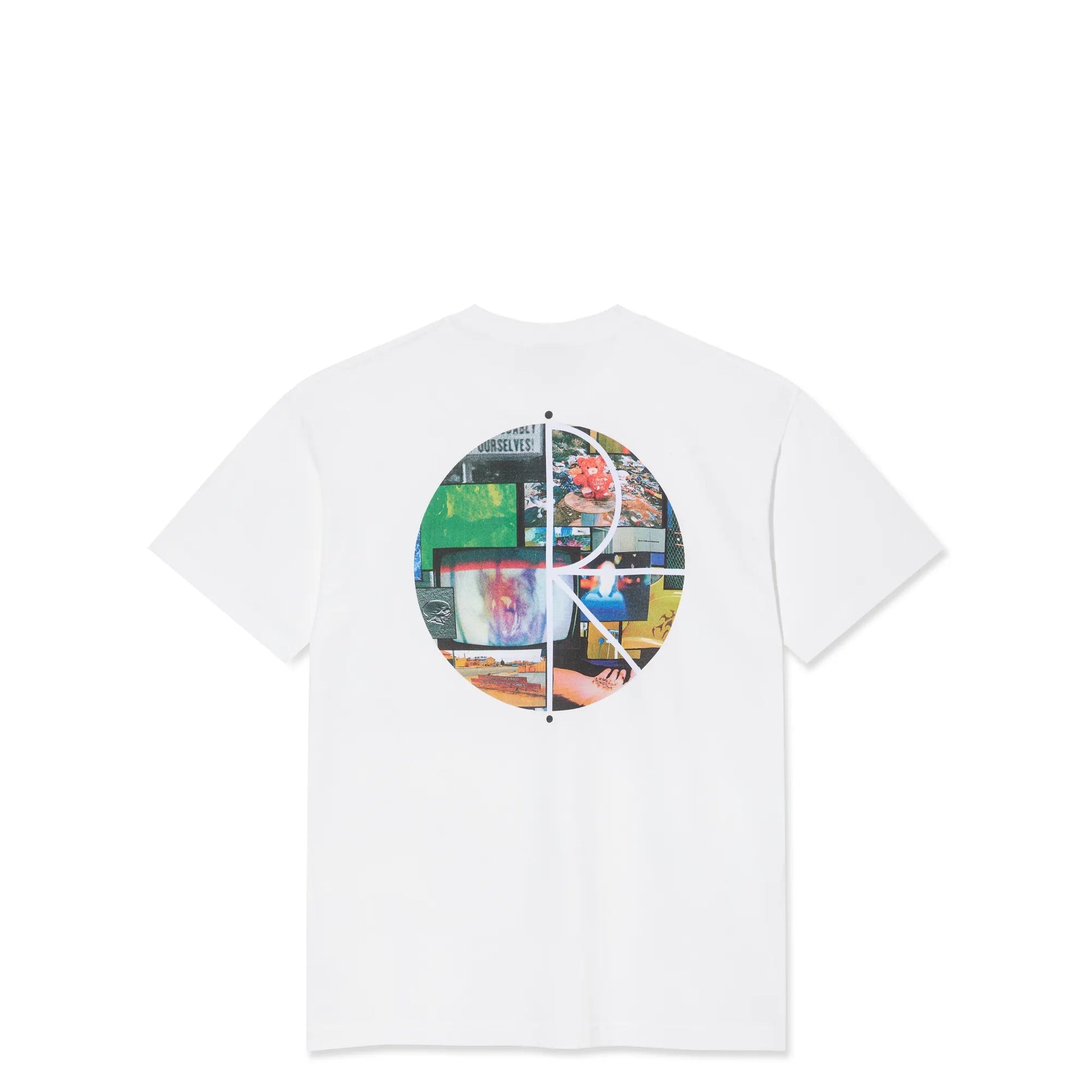 Polar Fill Logo Ourselves Collage Tee, white - Tiki Room Skateboards - 1